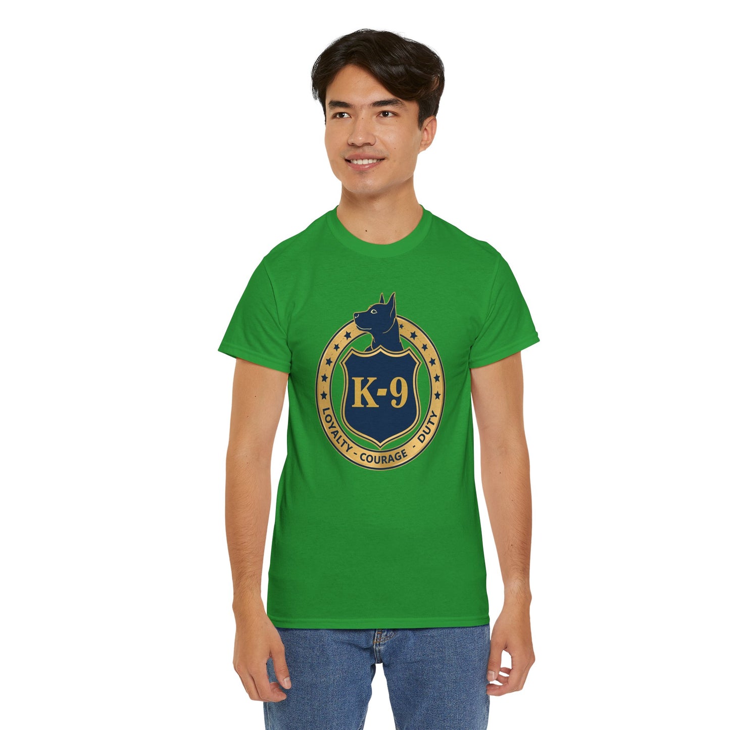 K-9 Police Unisex Heavy Cotton Tee - Loyalty Courage Duty | Dog Lover Gift, Law Enforcement Apparel, Dog Training Shirt