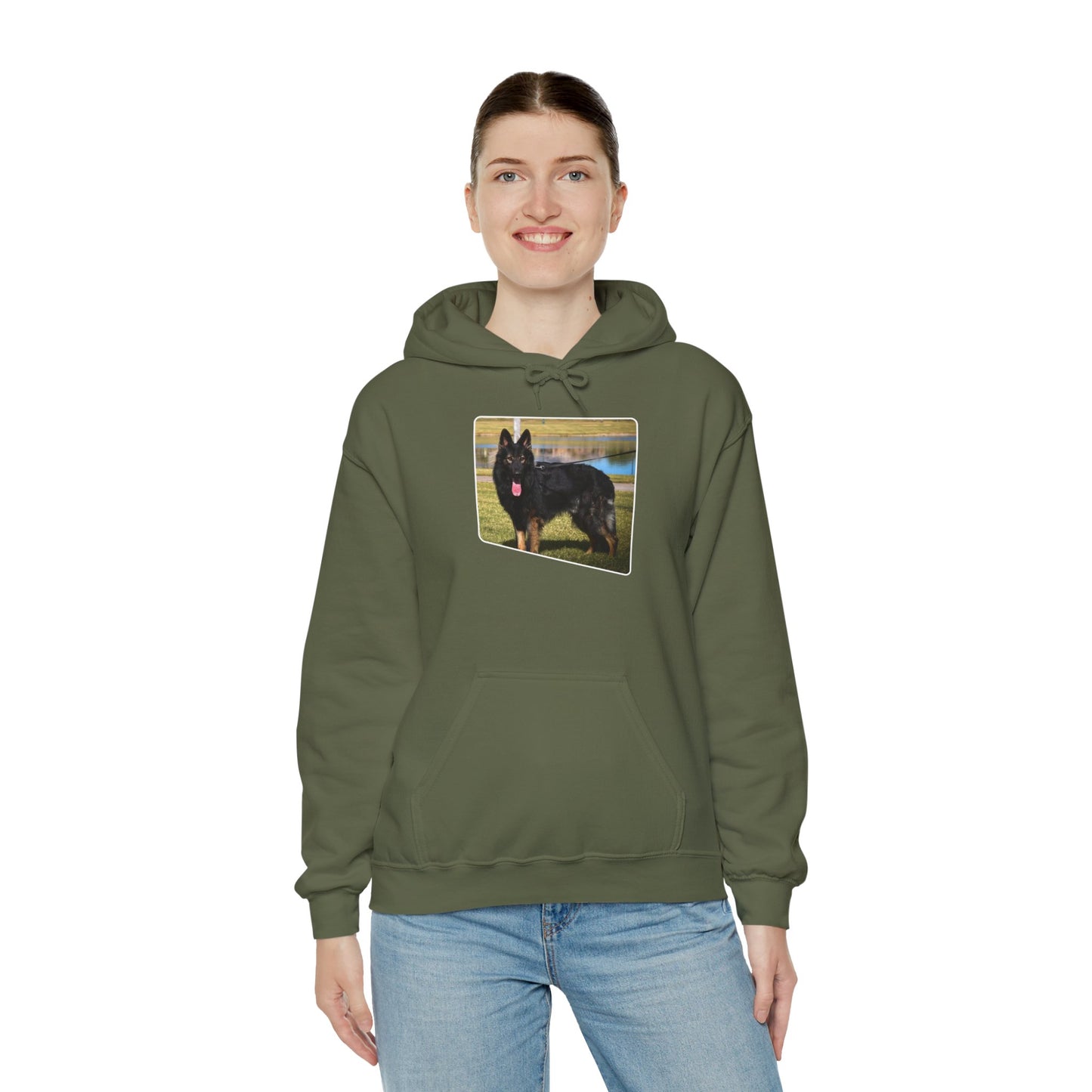 Unisex Dog Lover Hoodie With an Old Fashioned Working Line German Shepherd
