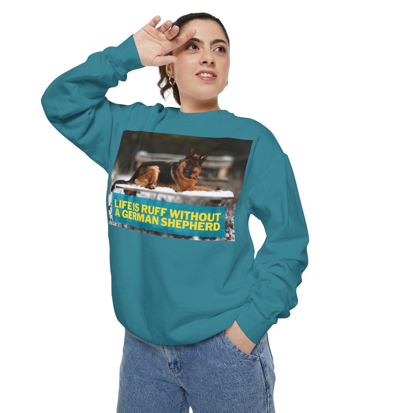 Life is Ruff Sweatshirt - Unisex Garment-Dyed Sweatshirt for Dog Lovers