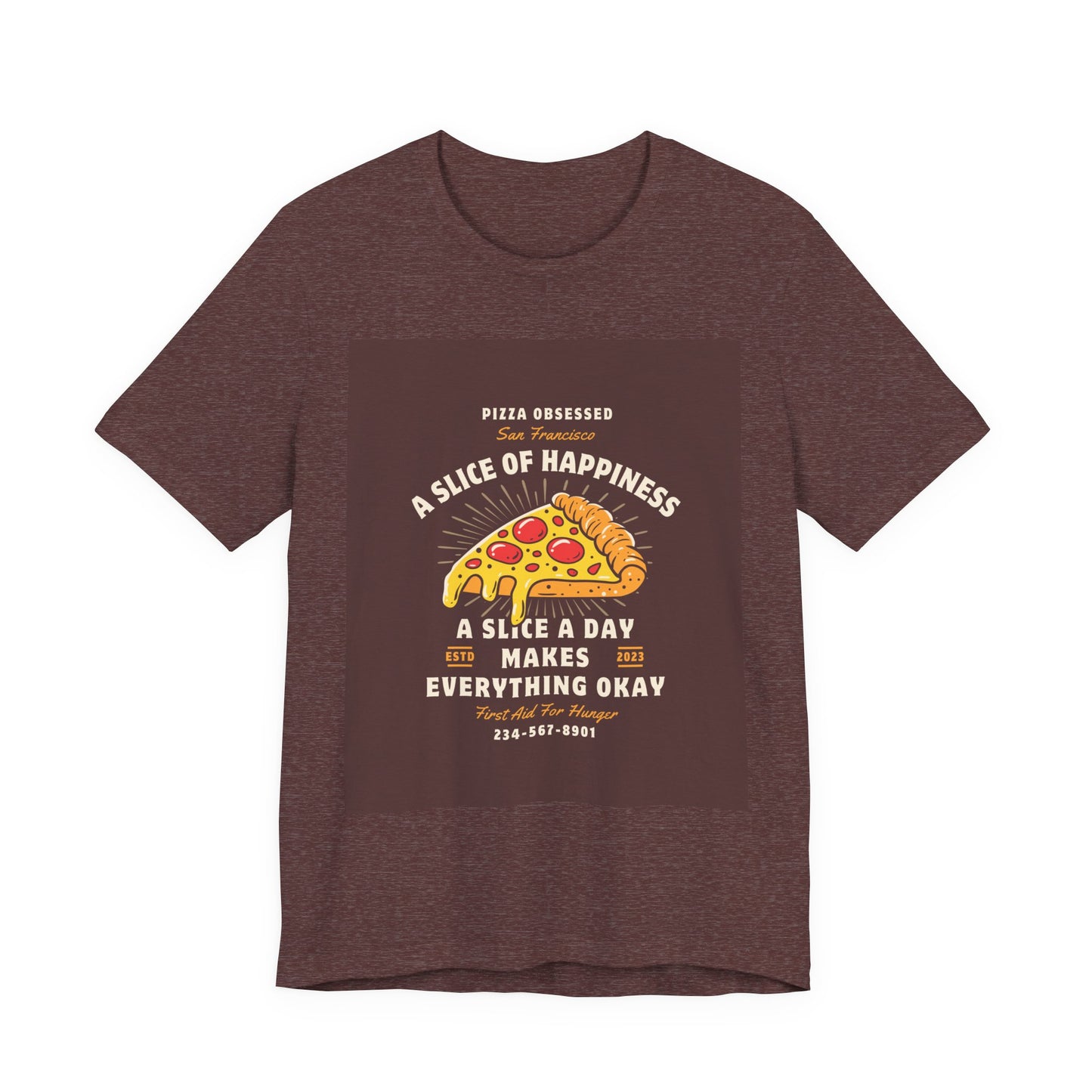 Pizza Lover's Happiness Tee, Fun Unisex T-Shirt, Casual Wear, Gift for Foodies, Pizza Party Attire, Comfortable Daily Shirt