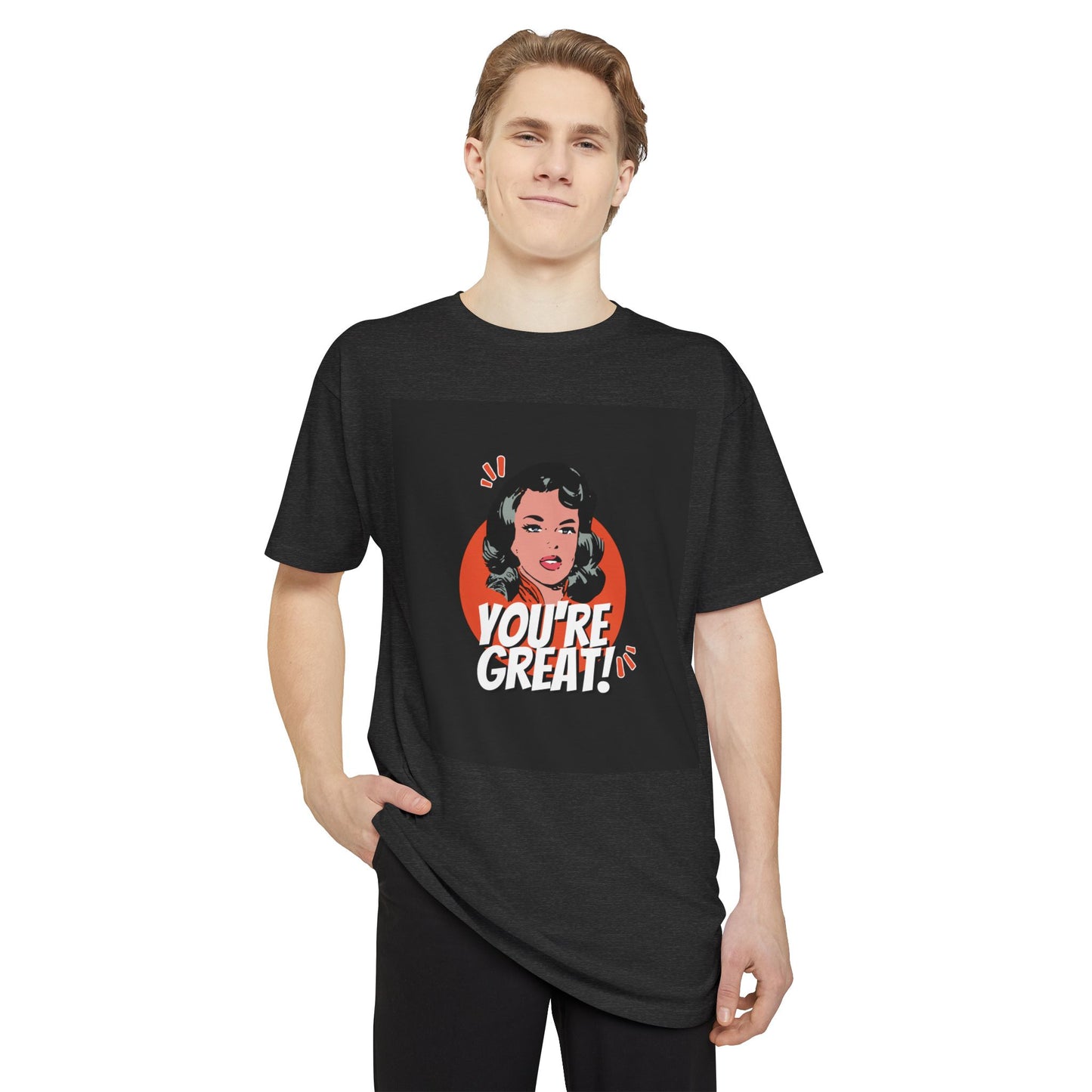 Unisex Long Body Urban Tee - "You're Great!" Graphic Tee, Casual Streetwear, Positive Affirmation Shirt, Gift for Friends, Everyday Style