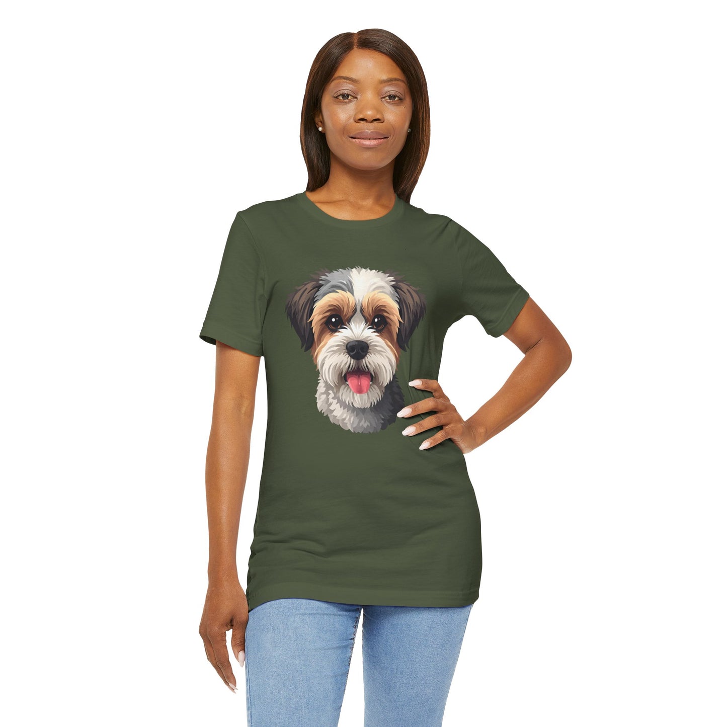 Unisex Dog Lover T-Shirt Featuring a 3D Design of Cute Fluffy Bichon Frise Mix | Gift for Dog Owners
