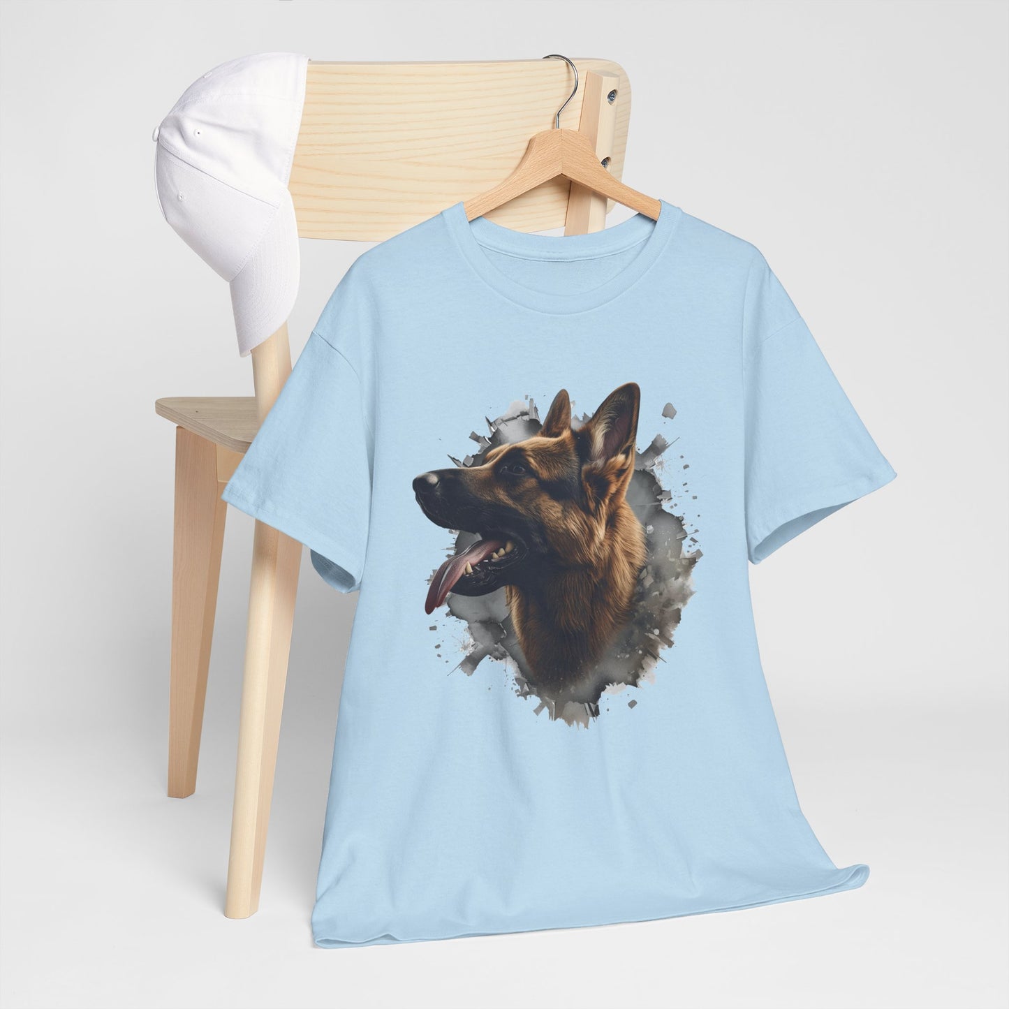German Shepherd Lover Tee With 3D Design, Unisex Cotton Shirt, Dog T-Shirt, Pet Lovers Gift, Animal Enthusiast Apparel