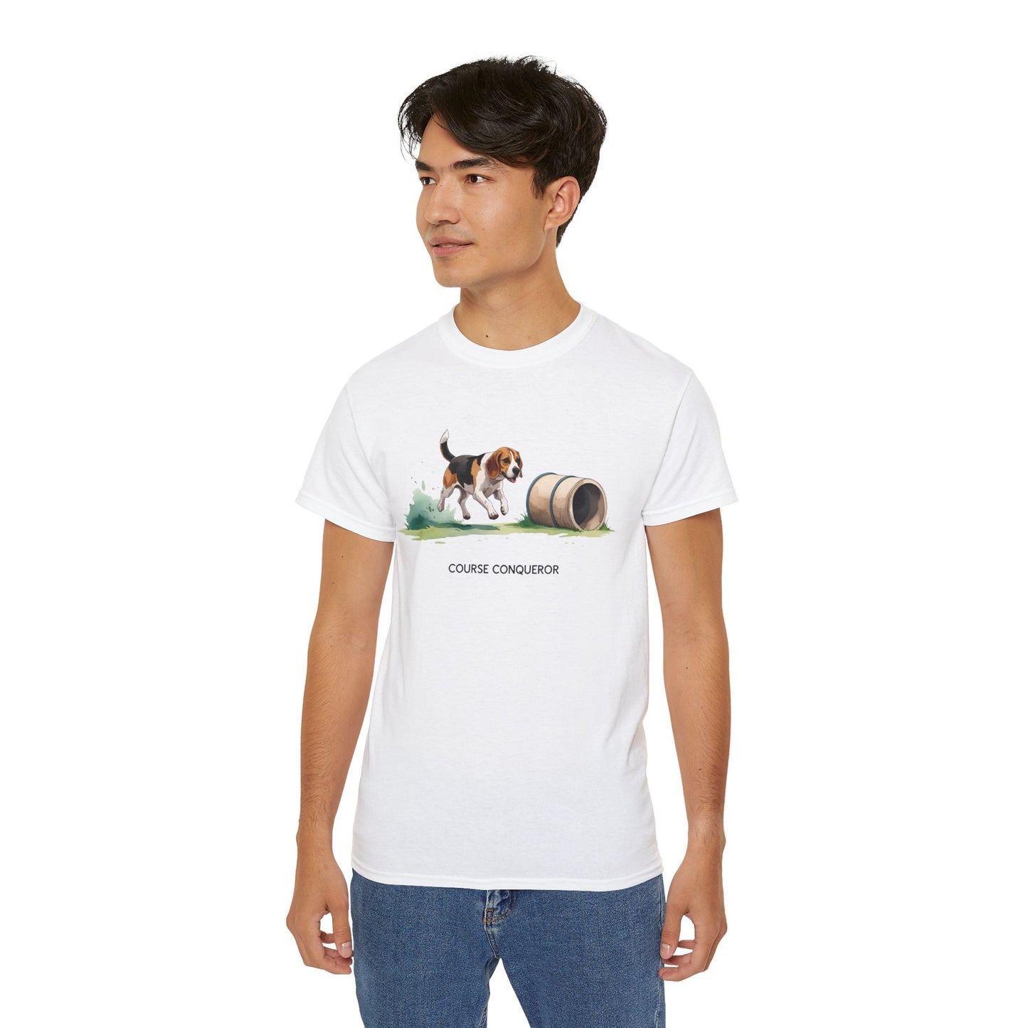 Dog Agility Tee - Course Conqueror | Beagle Graphic T-Shirt, Pet Enthusiast Gift, Animal Lover Apparel, Wearable Art for Dog Lovers
