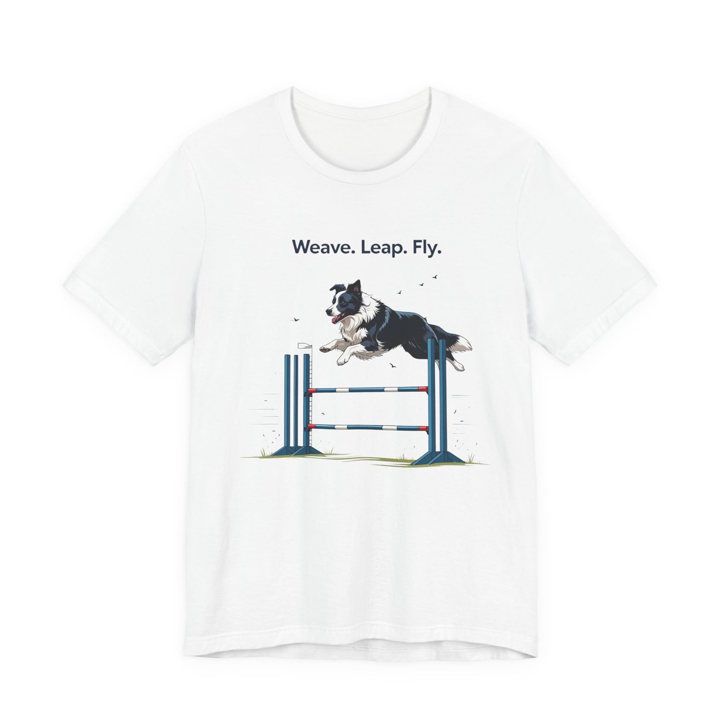 Dog Agility Spirit T-Shirt, Weave Leap Fly Tee, Gifts for Dog Lovers, Pet Enthusiasts, Animal Lovers T-Shirt, Casual Wear, Dog Show Gear