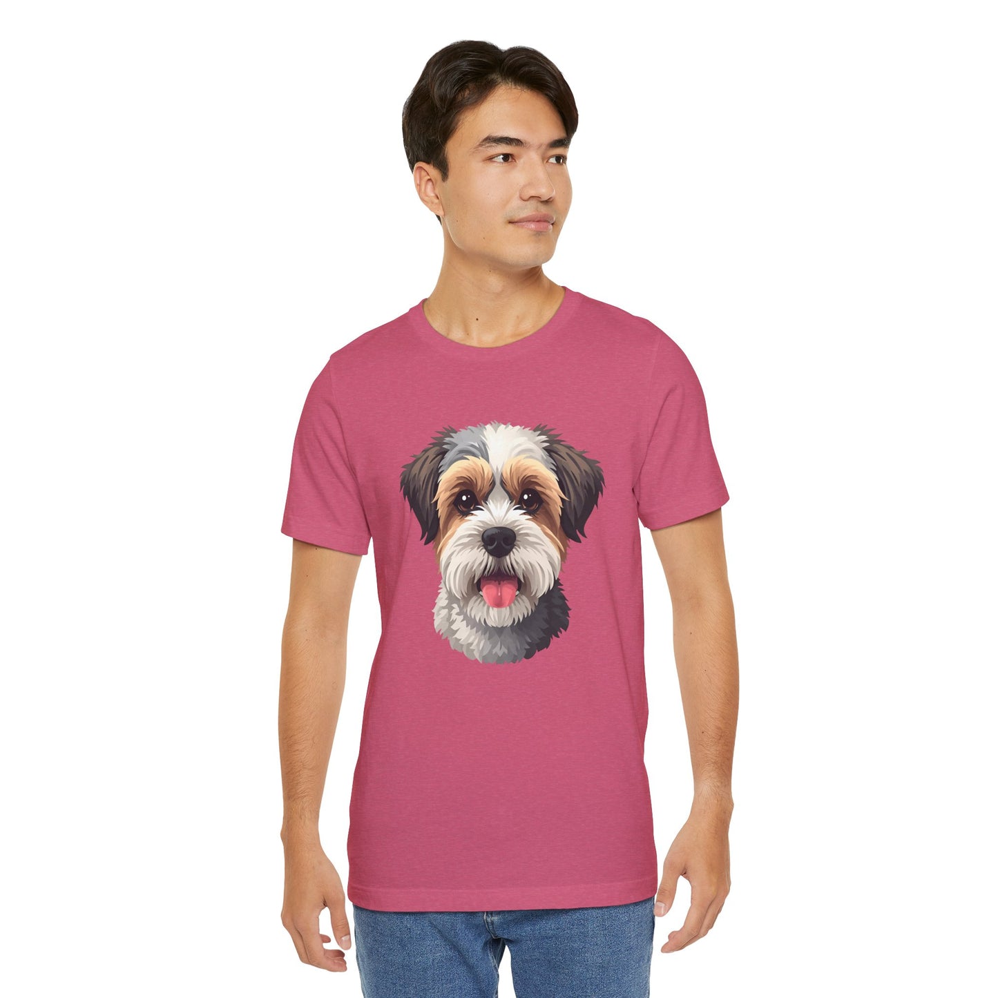 Unisex Dog Lover T-Shirt Featuring a 3D Design of Cute Fluffy Bichon Frise Mix | Gift for Dog Owners