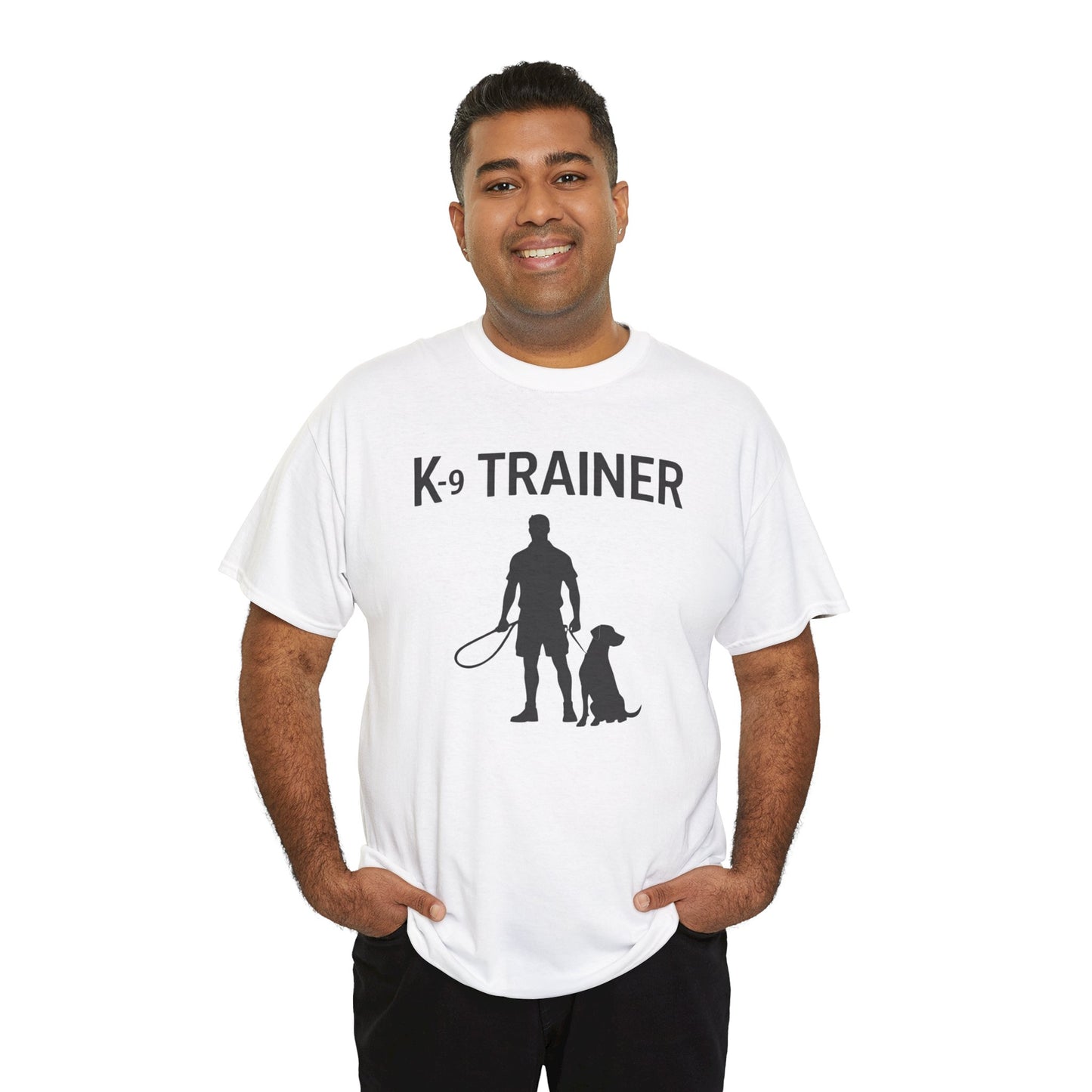 K-9 Trainer Heavy Cotton T-Shirt, Dog Owner Gift, Police Dog Shirt, Animal Enthusiast Apparel, Casual Style Tee