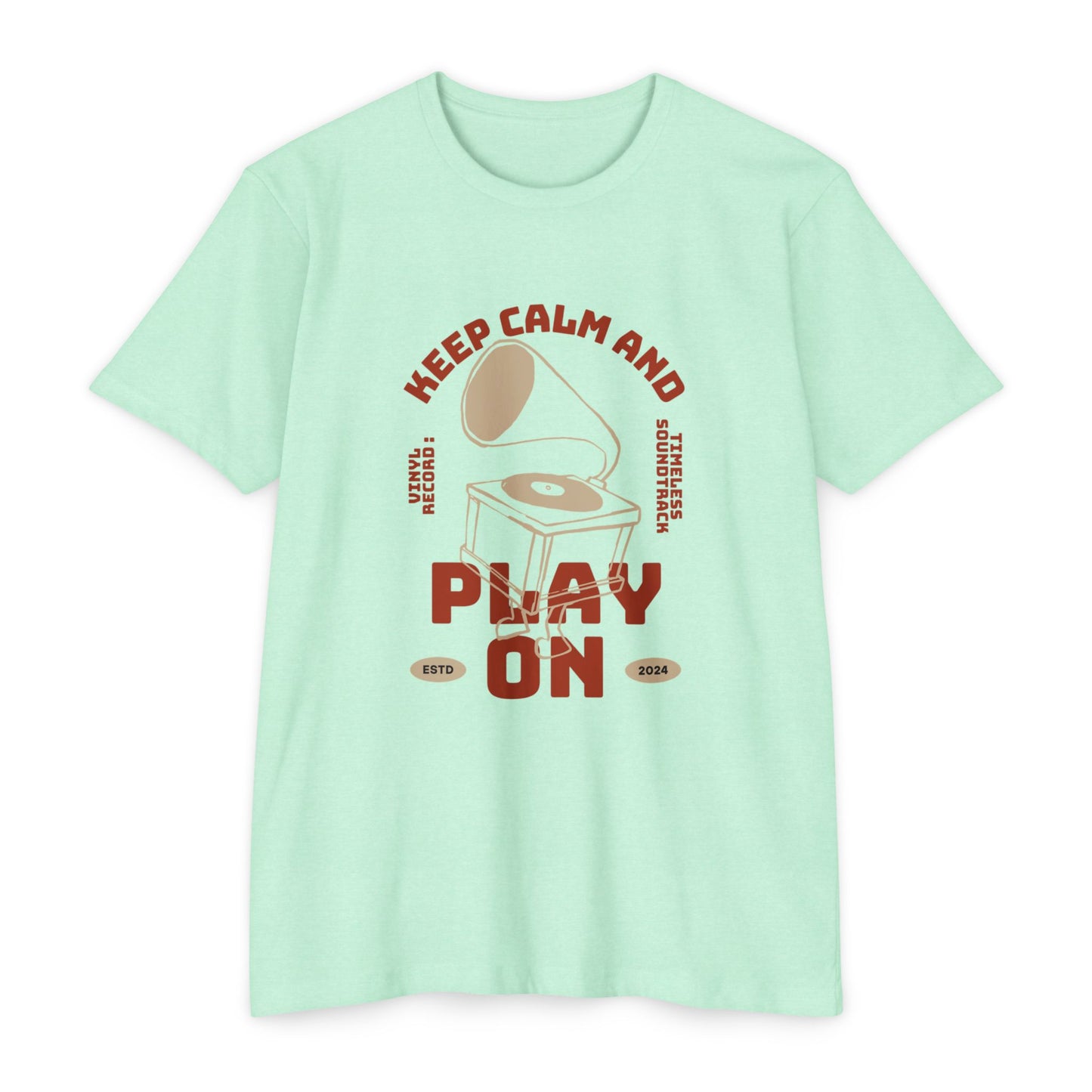 Retro Music Vibe T-Shirt, Unisex Tee, Gift for Music Lovers, Keep Calm and Play On Shirt, Casual Summer Wear, Music Themed Apparel