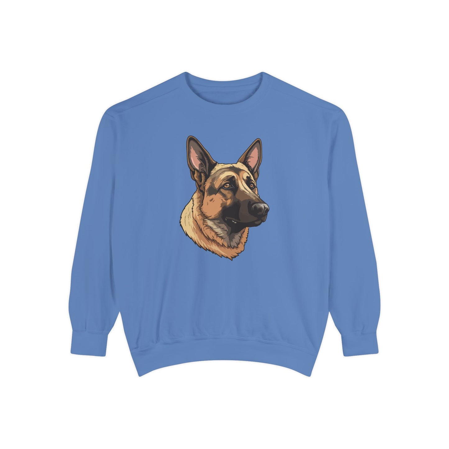 Unisex Dog Lover Sweatshirt With a Close Up Graphic of Serious German Shepherd