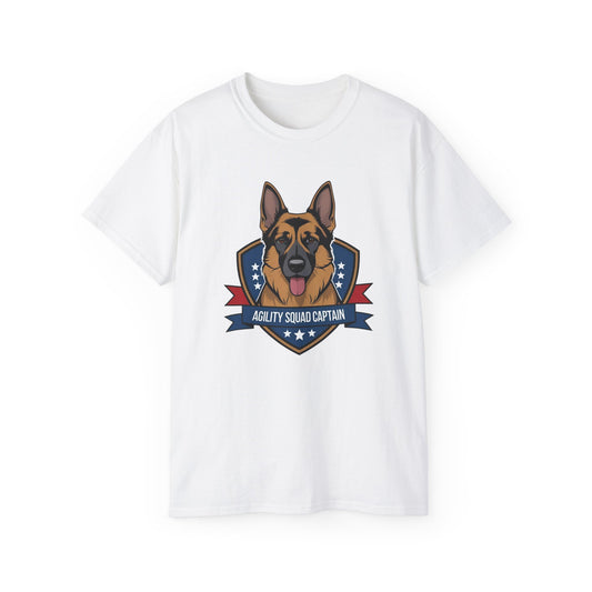 Dog Lover's Agility Squad Captain Tee, Pet Owner Gift, Dog Training T-Shirt, Animal Enthusiast Apparel, Funny Agility Shirt