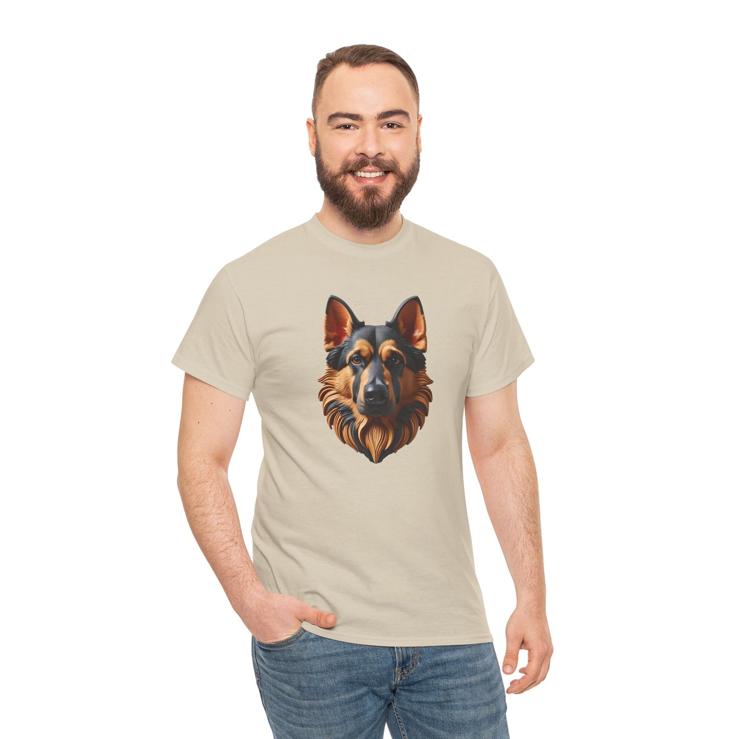 German Shepherd Lover Tee With 3D Design, Unisex Cotton Shirt, Dog T-Shirt, Pet Lovers Gift, Animal Enthusiast Apparel
