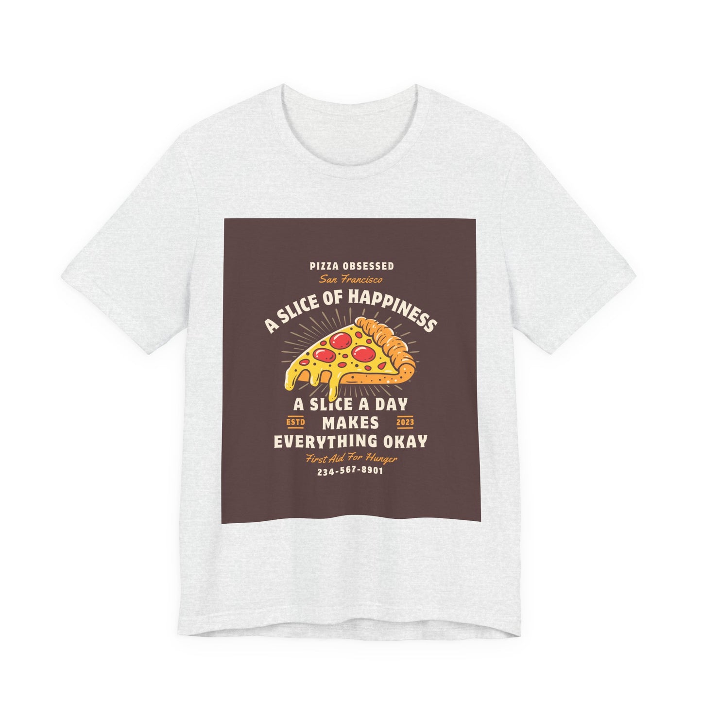 Pizza Lover's Happiness Tee, Fun Unisex T-Shirt, Casual Wear, Gift for Foodies, Pizza Party Attire, Comfortable Daily Shirt
