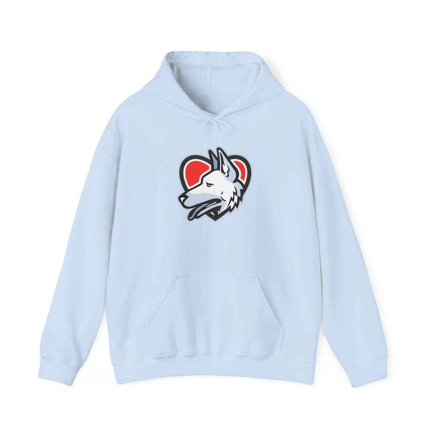 Unisex Dog Lover Hoodie With a Close Up Graphic of German Shepherd Placed Inside Red Heart