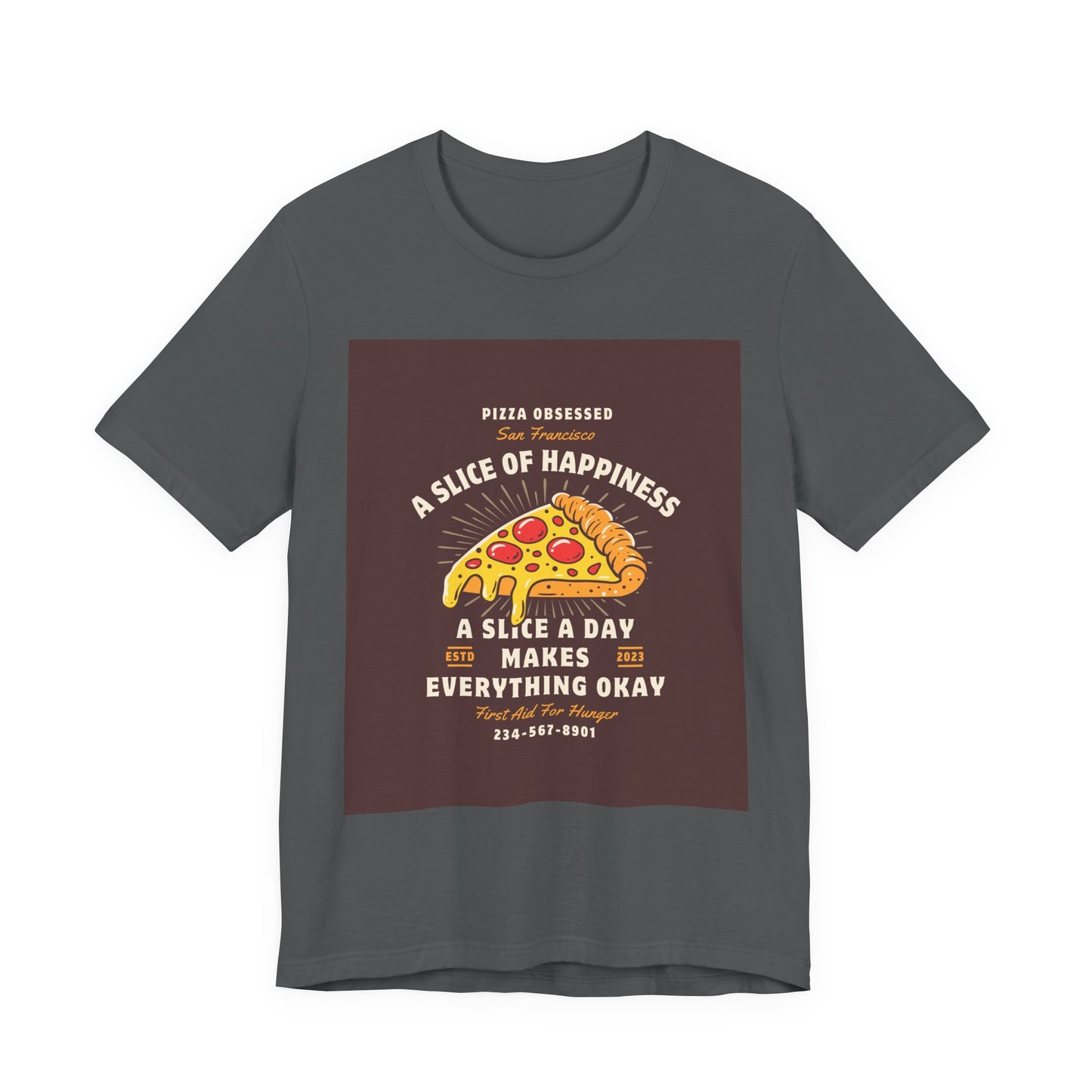 Pizza Lover's Happiness Tee, Fun Unisex T-Shirt, Casual Wear, Gift for Foodies, Pizza Party Attire, Comfortable Daily Shirt