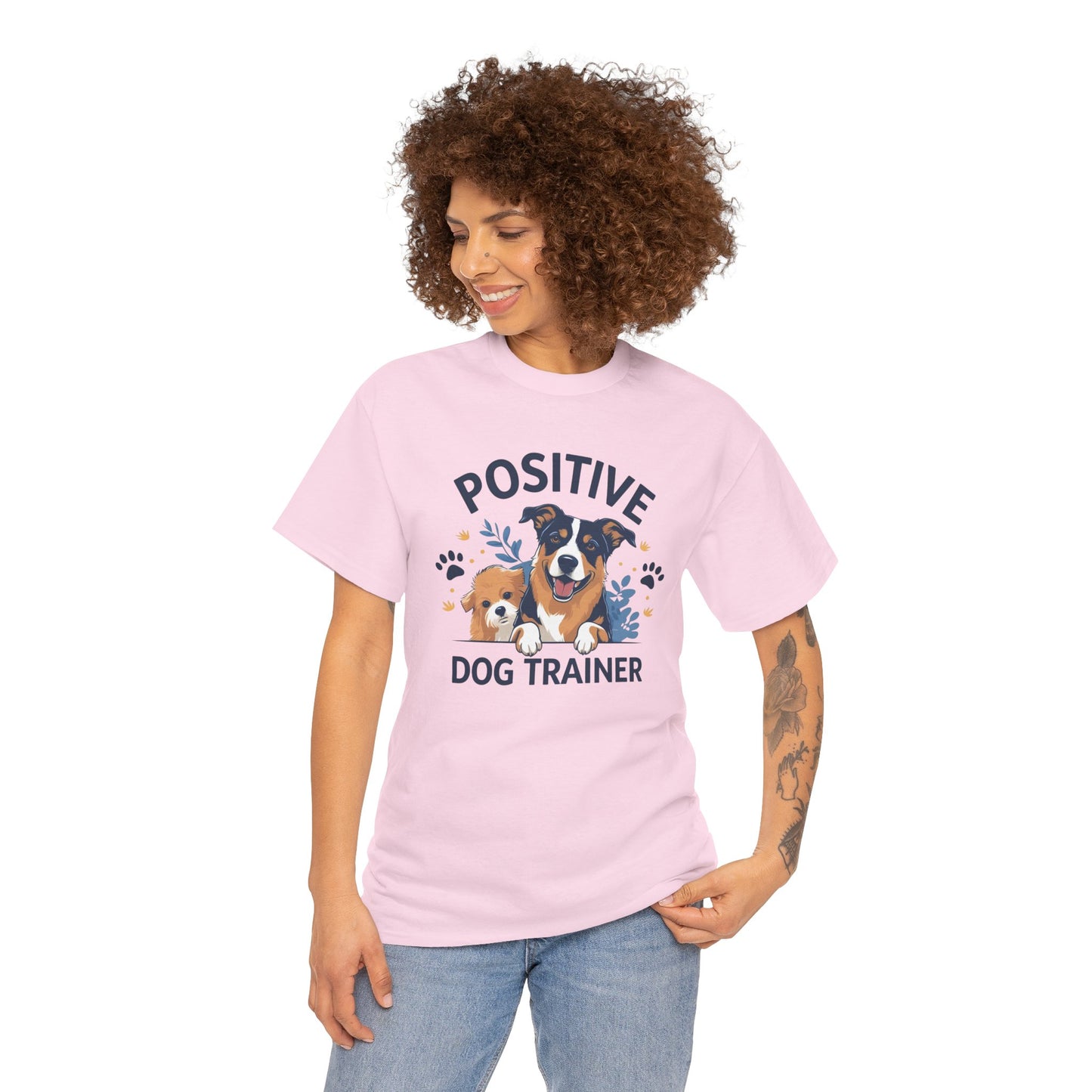 Positive Dog Trainer Tee, Dog Lover Gift, Unisex Cotton T-Shirt, Pet Training Apparel, Animal Care, Casual Dog Shirt