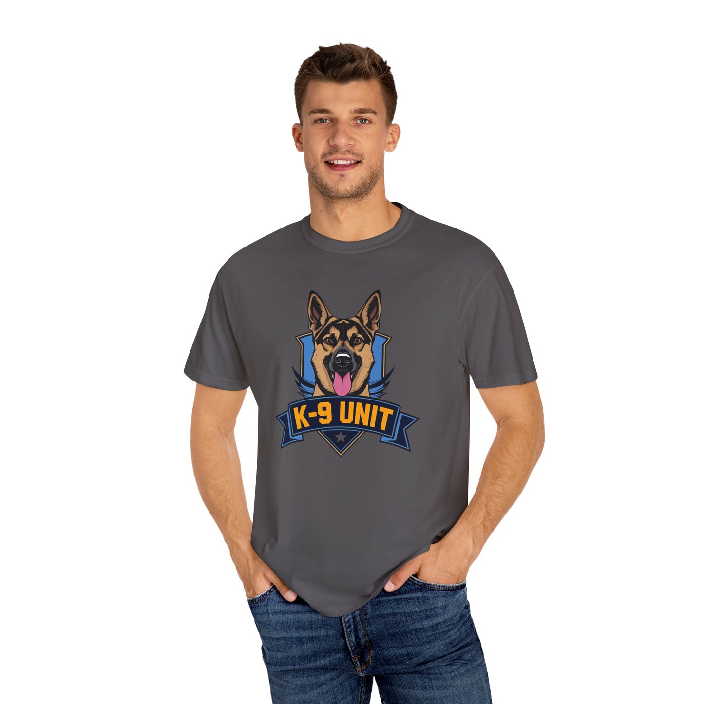K-9 Unit Unisex Garment-Dyed T-shirt for Dog Lovers, Pet Owner Gift, Casual Wear
