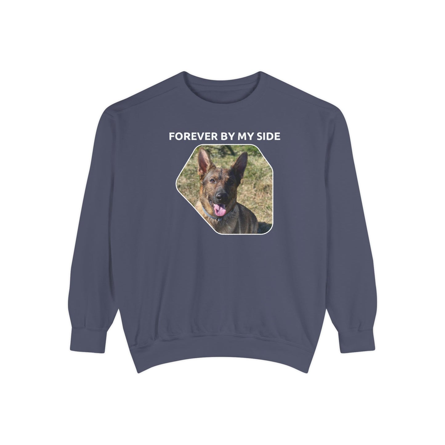 Unisex Dog Lover Sweatshirt With a Sable German Shepherd and Caption Forever By My Side