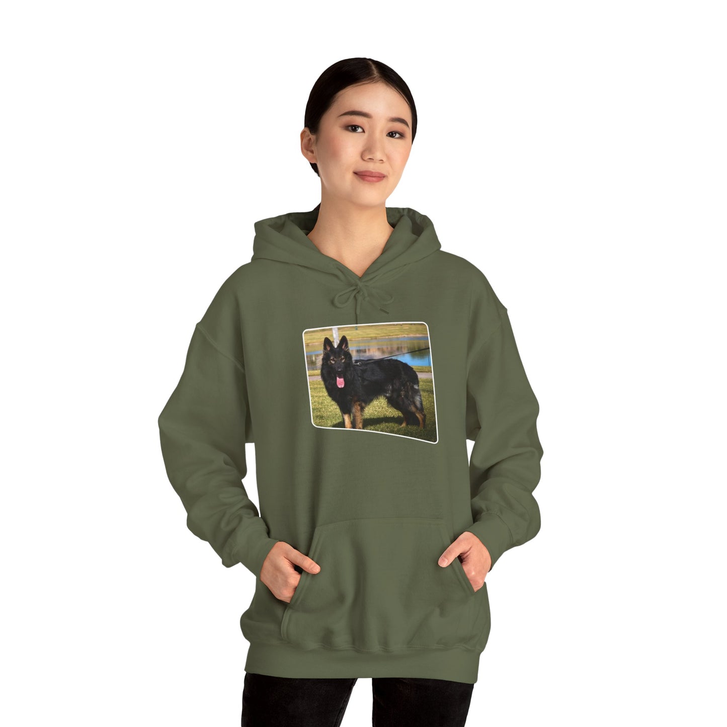 Unisex Dog Lover Hoodie With an Old Fashioned Working Line German Shepherd