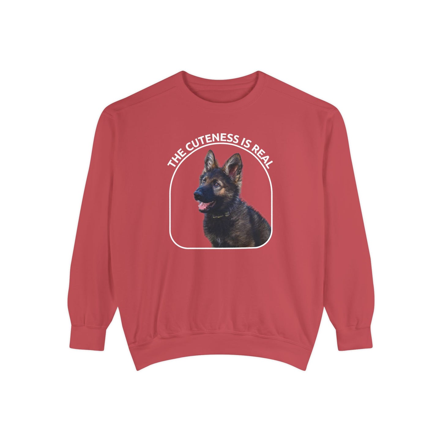 Unisex Dog Lover Sweatshirt With a Cute German Shepherd Puppy and Caption The Cuteness Is Real