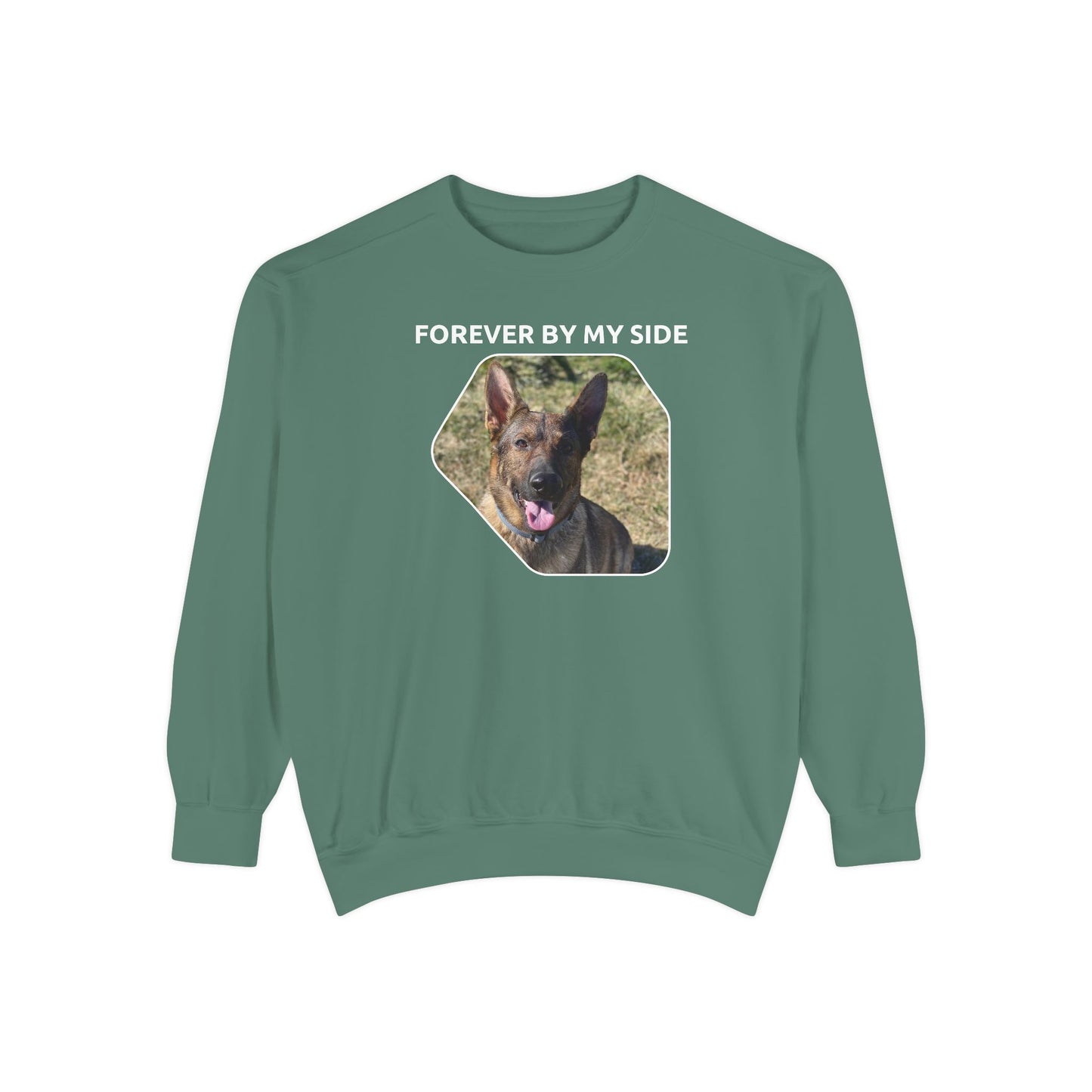 Unisex Dog Lover Sweatshirt With a Sable German Shepherd and Caption Forever By My Side
