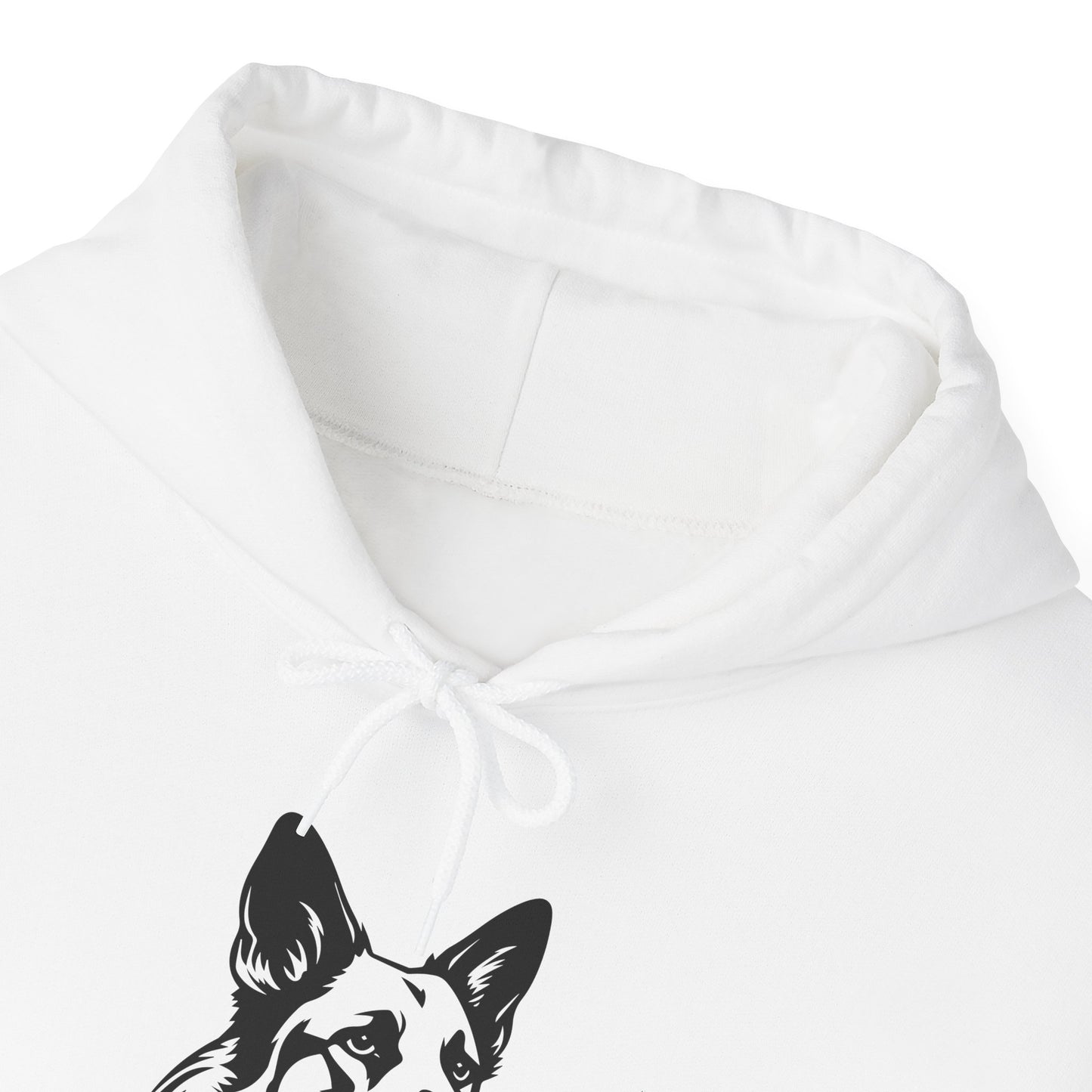 Unisex Dog Lover Hoodie With a Close Up Graphic of Black and White German Shepherd Mouth Opened
