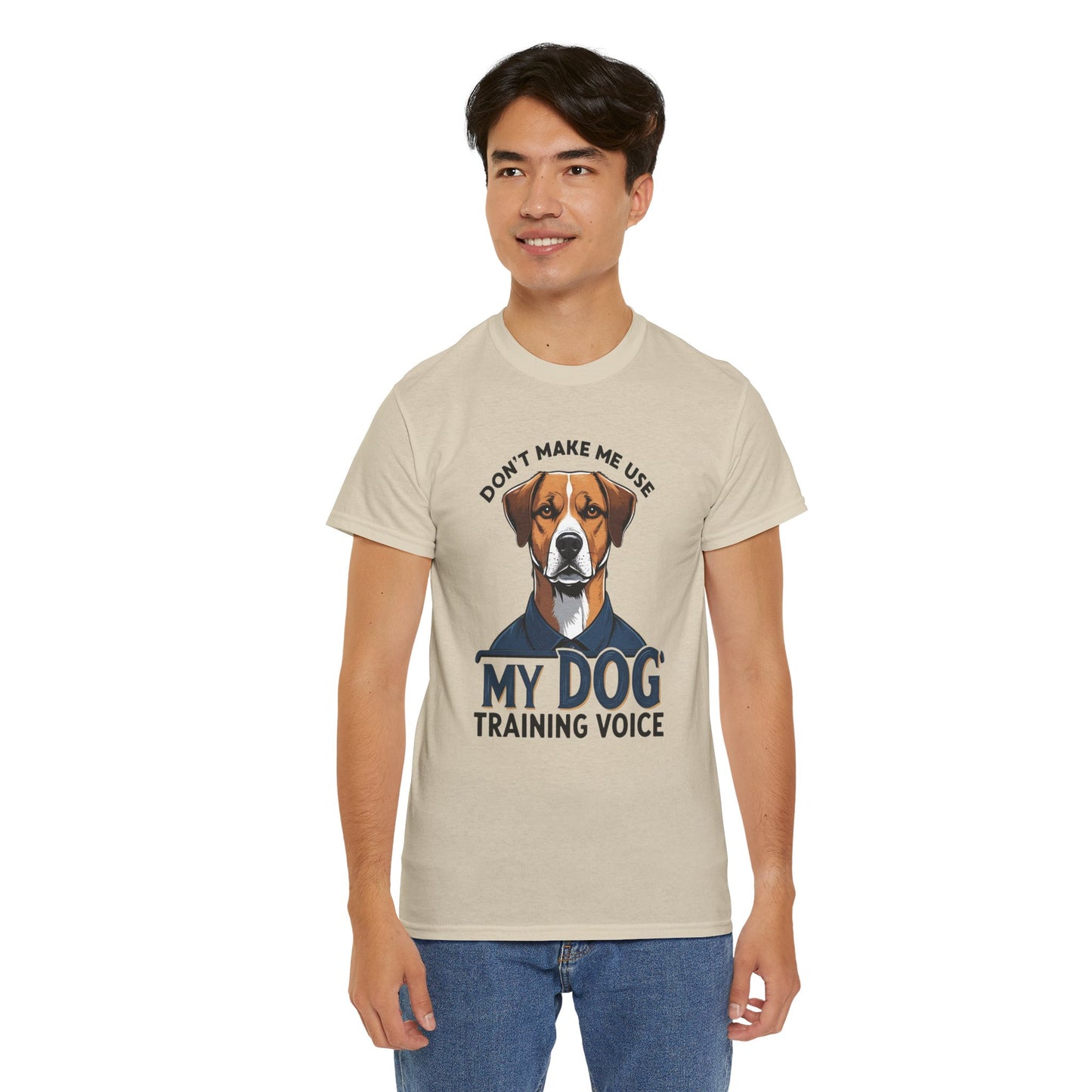 Dog Training T-Shirt - Don't Make Me Use My Dog Training Voice | Perfect Gift for Dog Owners, Casual Wear, Funny Dog Humor Shirt, Pet Training Apparel