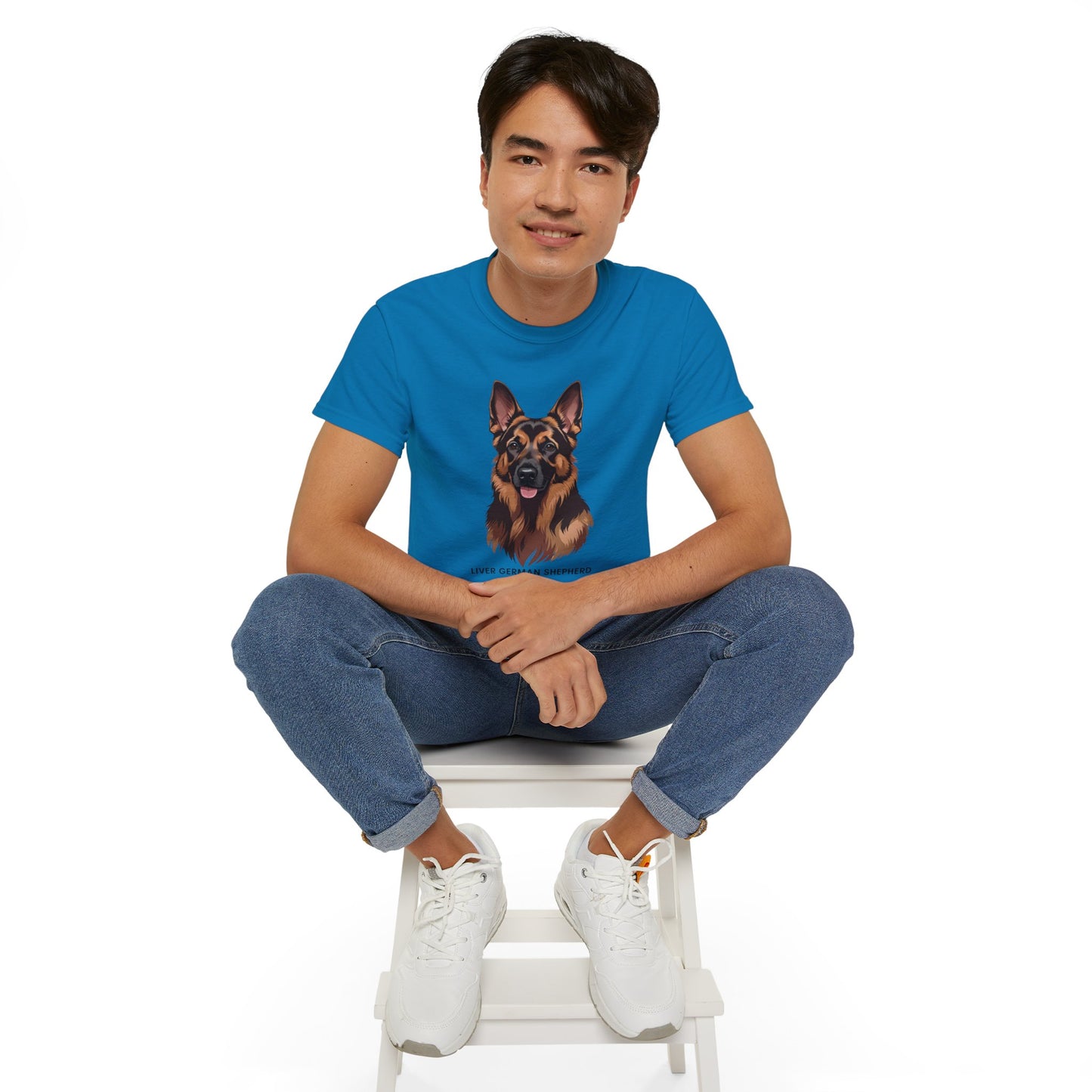 Liver German Shepherd Tee, Dog Lover Shirt, Pet Owner Gift, Animal Print T-Shirt, Unisex Graphic Tee, Birthday Present for Dog Lovers