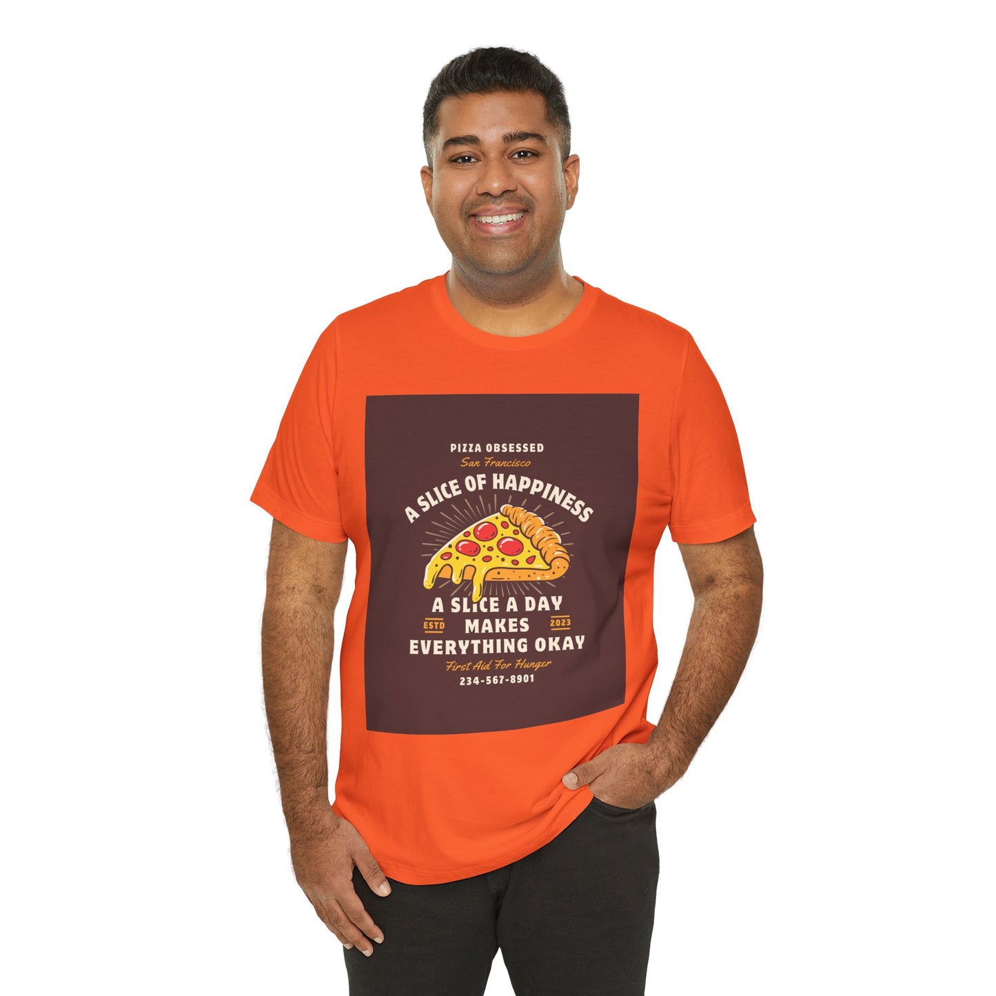 Pizza Lover's Happiness Tee, Fun Unisex T-Shirt, Casual Wear, Gift for Foodies, Pizza Party Attire, Comfortable Daily Shirt