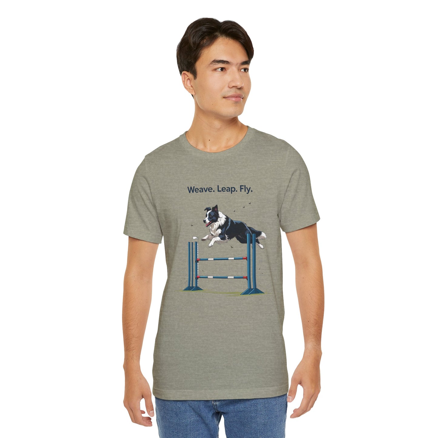 Dog Agility Spirit T-Shirt, Weave Leap Fly Tee, Gifts for Dog Lovers, Pet Enthusiasts, Animal Lovers T-Shirt, Casual Wear, Dog Show Gear