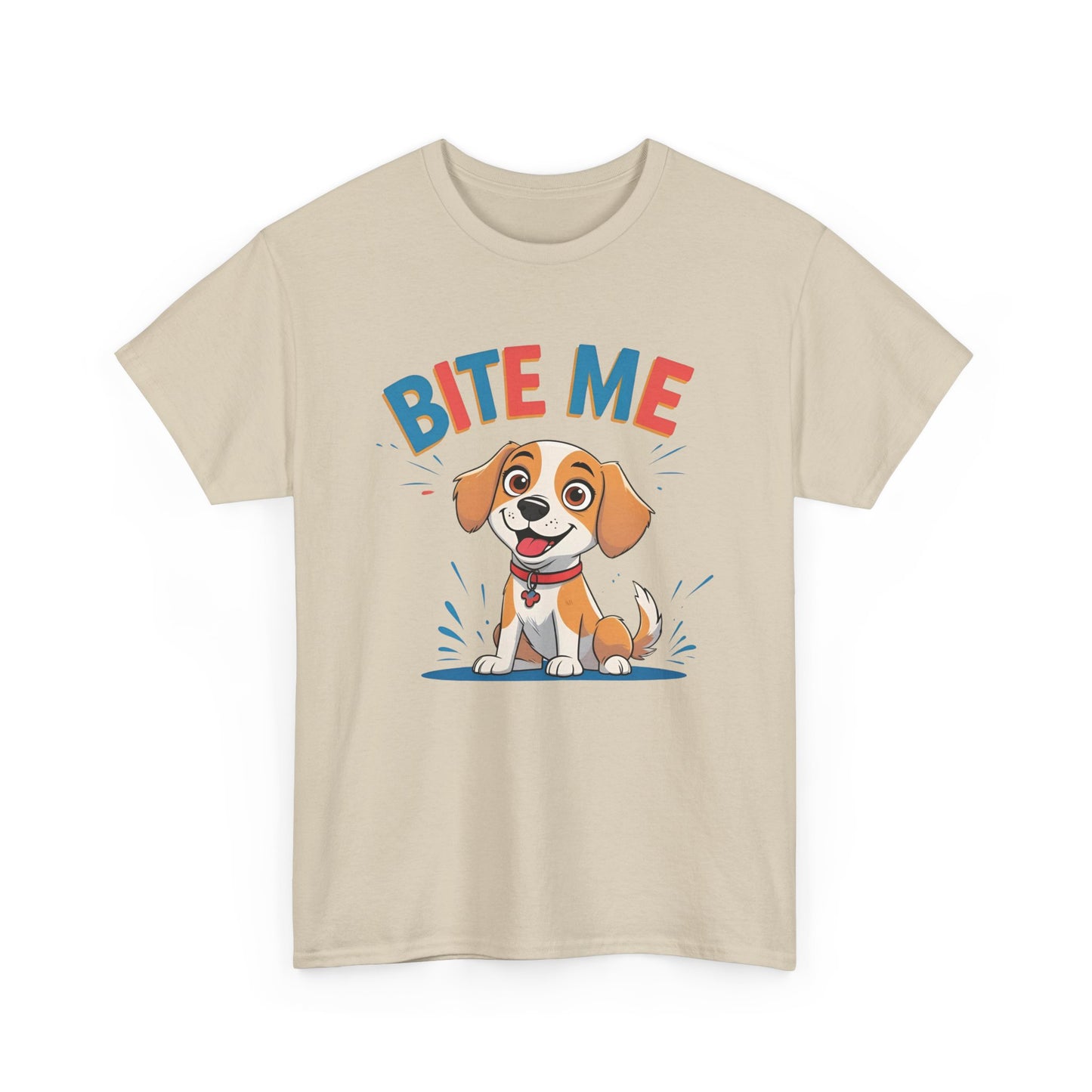 Playful Dog Lover Tee, Bite Me Unisex Cotton T-Shirt for Dog Trainers, Funny Gift for Dog Lovers, Cute Dog Apparel