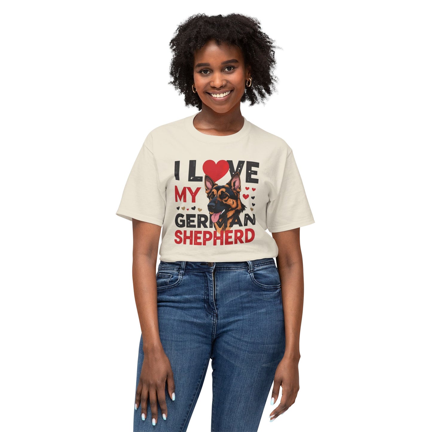 I Love My German Shepherd T-Shirt, Cute Dog Lover Gift, Pet Parent Apparel, Dog Adoption Celebration, Canine Lover's Tee