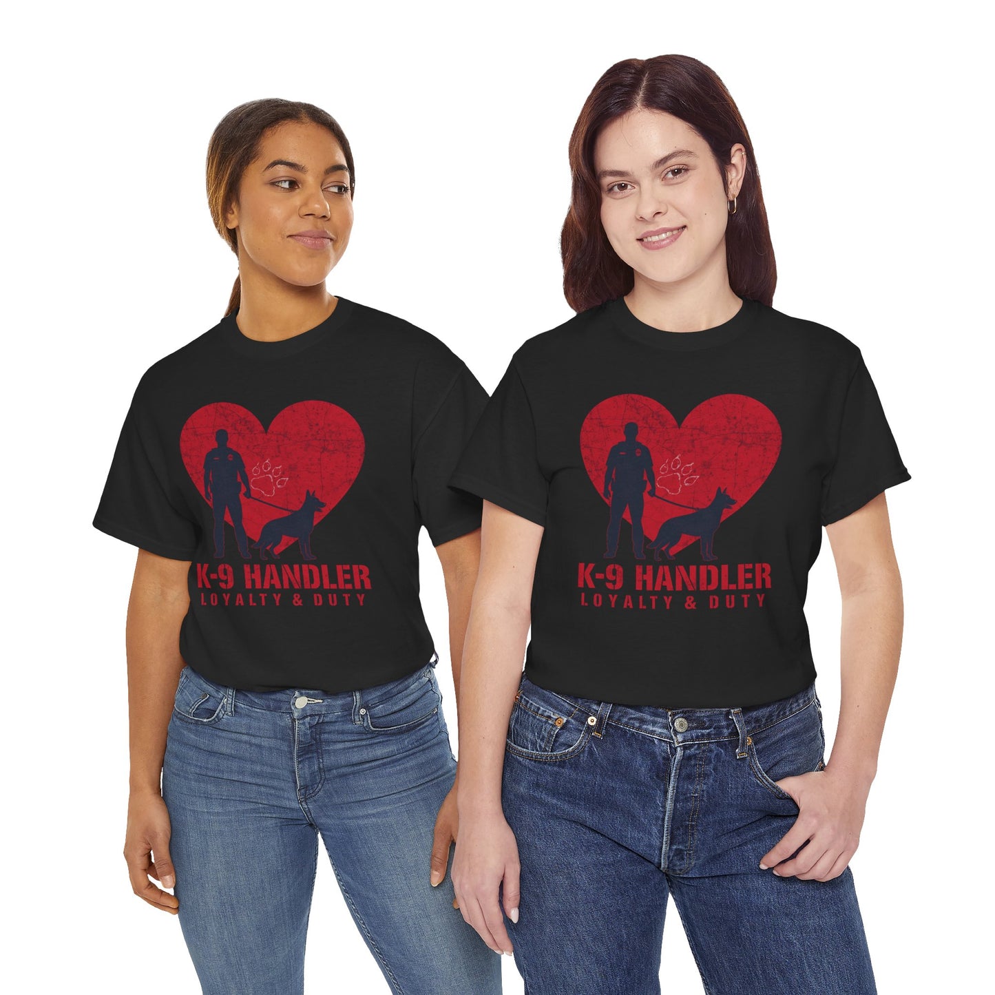 K-9 Handler Heavy Cotton Tee - Loyalty & Duty Shirt, Dog Lover Gift