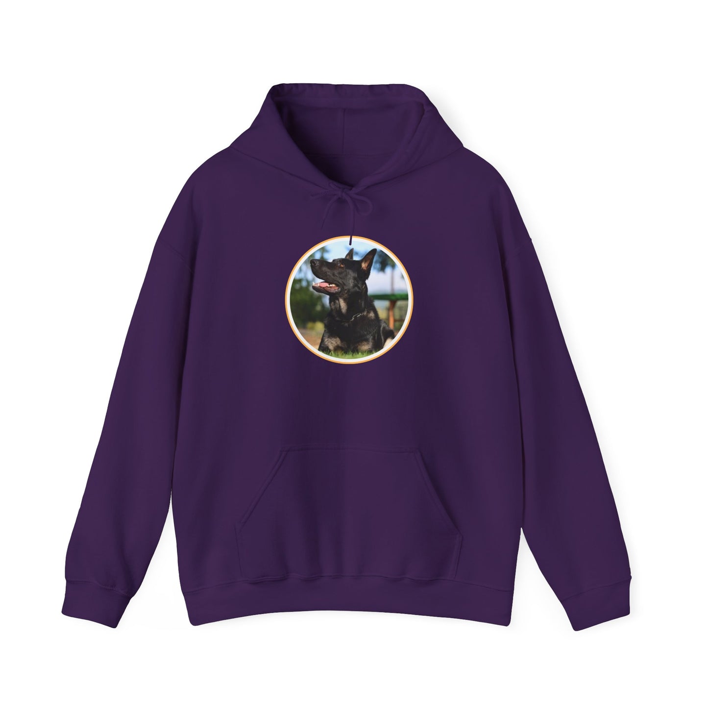 Unisex Dog Lover Hoodie With Bicolor German Shepherd with Intense Expression
