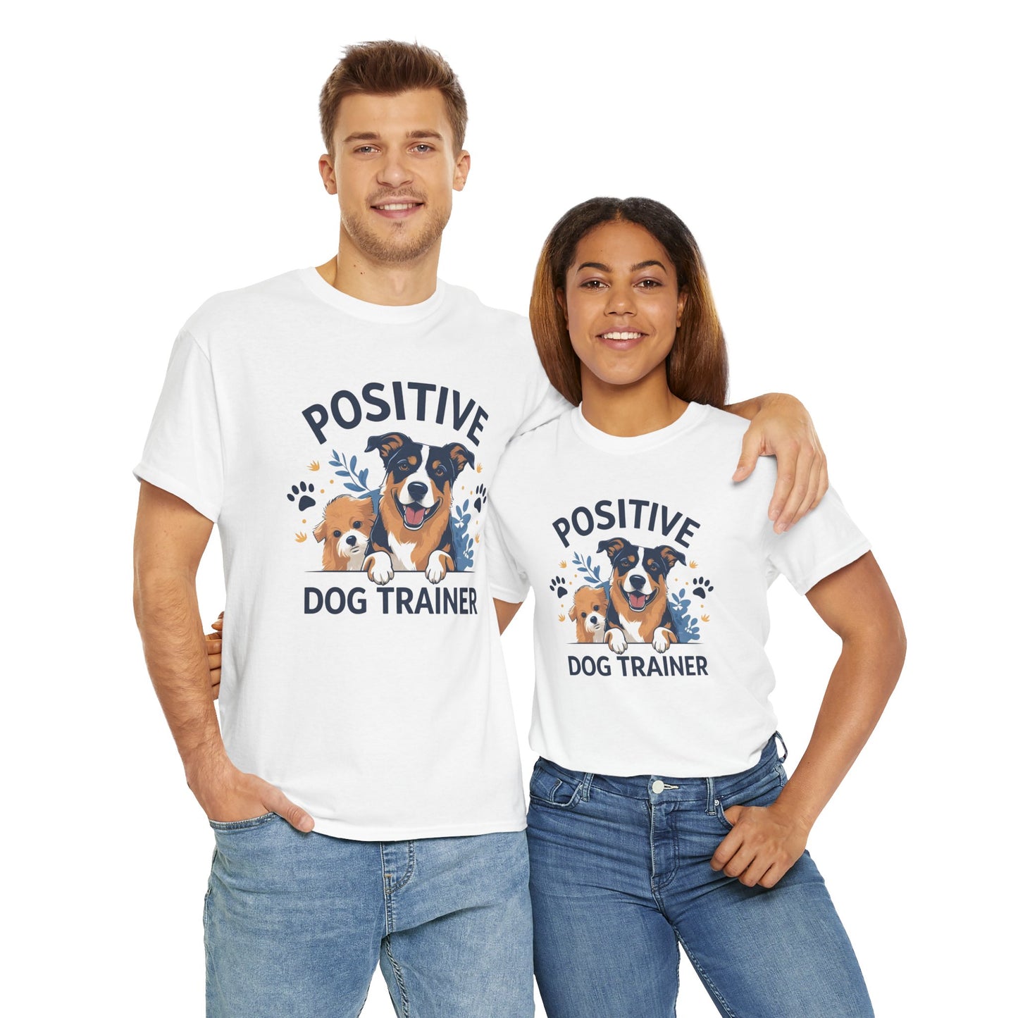 Positive Dog Trainer Tee, Dog Lover Gift, Unisex Cotton T-Shirt, Pet Training Apparel, Animal Care, Casual Dog Shirt