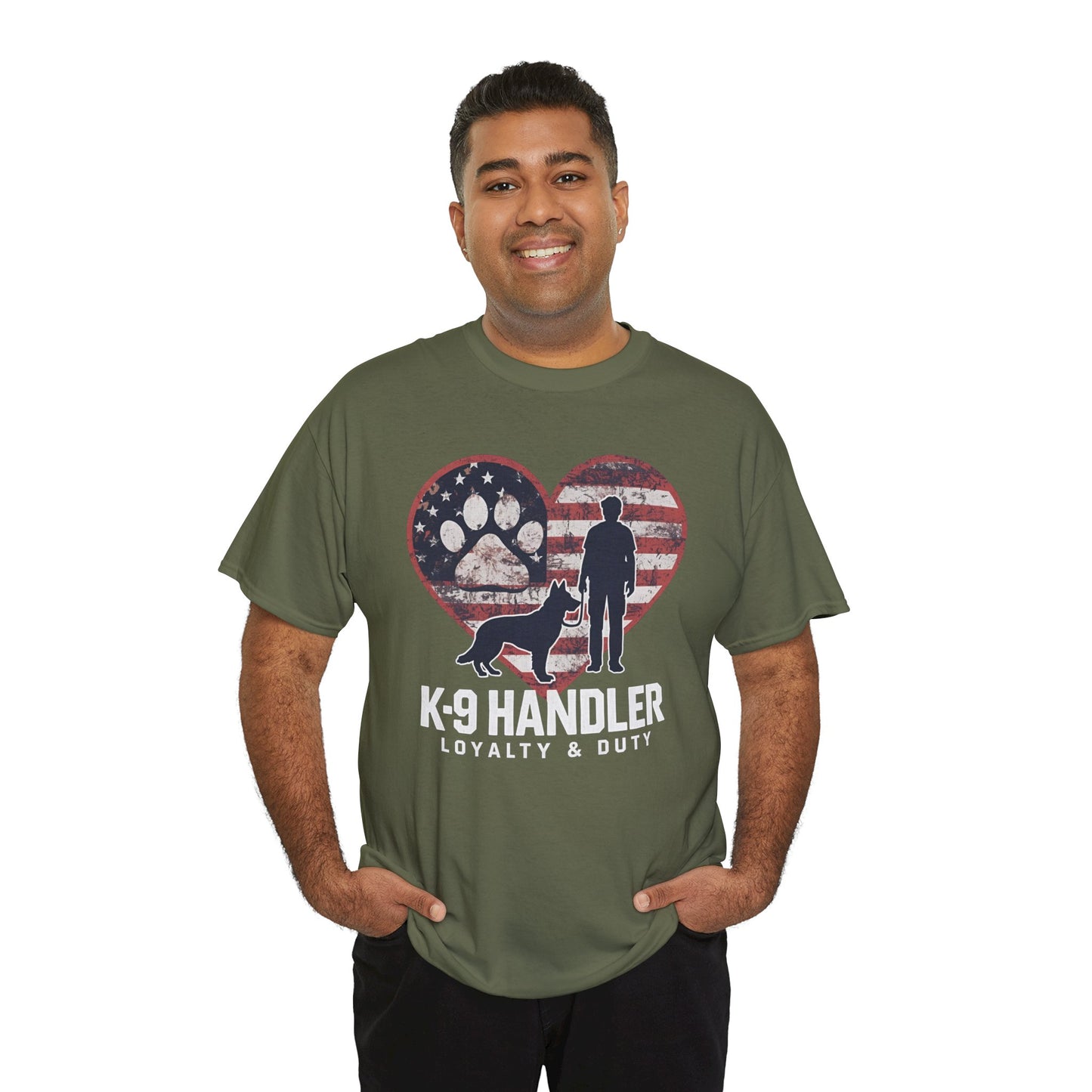 K-9 Handler Heart Tee | Loyalty & Duty T-Shirt | Dog Lover Gift, Police Support Shirt