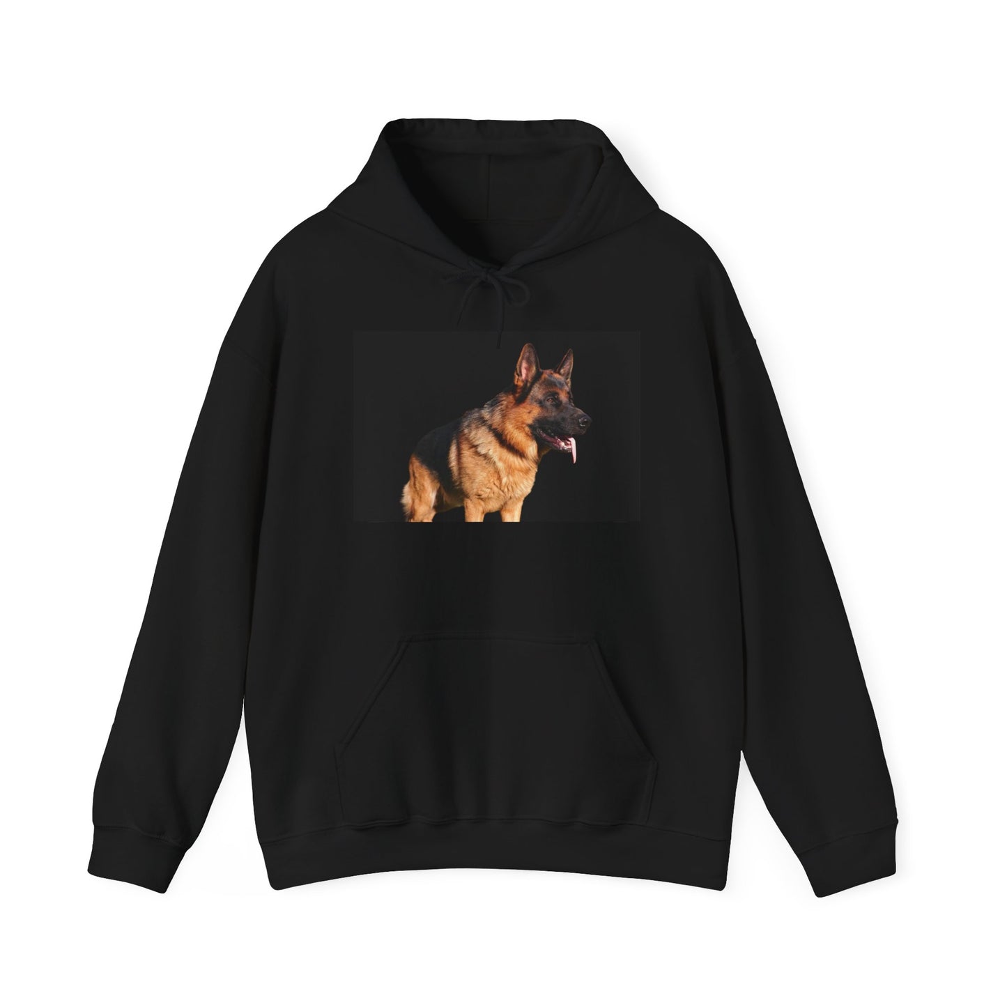 Unisex Dog Lover Hoodie With a Showline German Shepherd Leaving Tongue Out Standing for a Pose