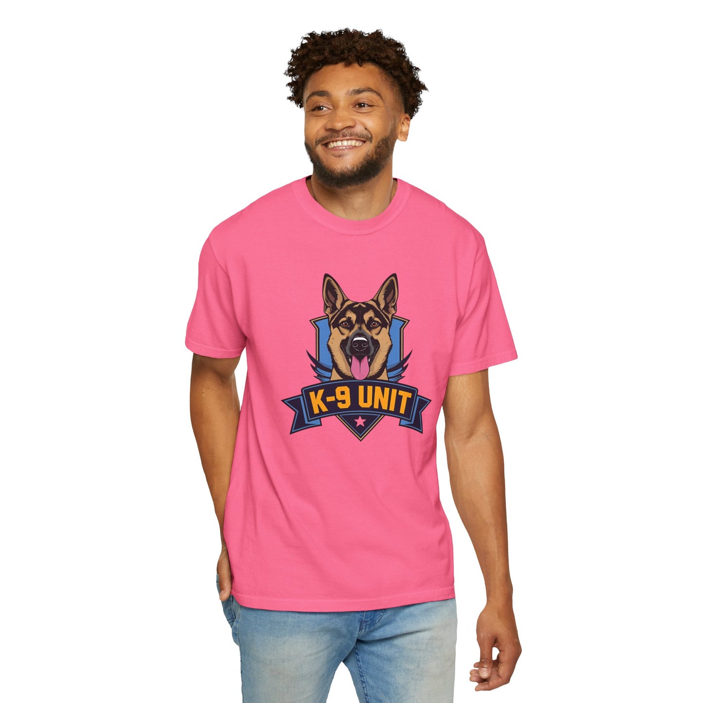 K-9 Unit Unisex Garment-Dyed T-shirt for Dog Lovers, Pet Owner Gift, Casual Wear
