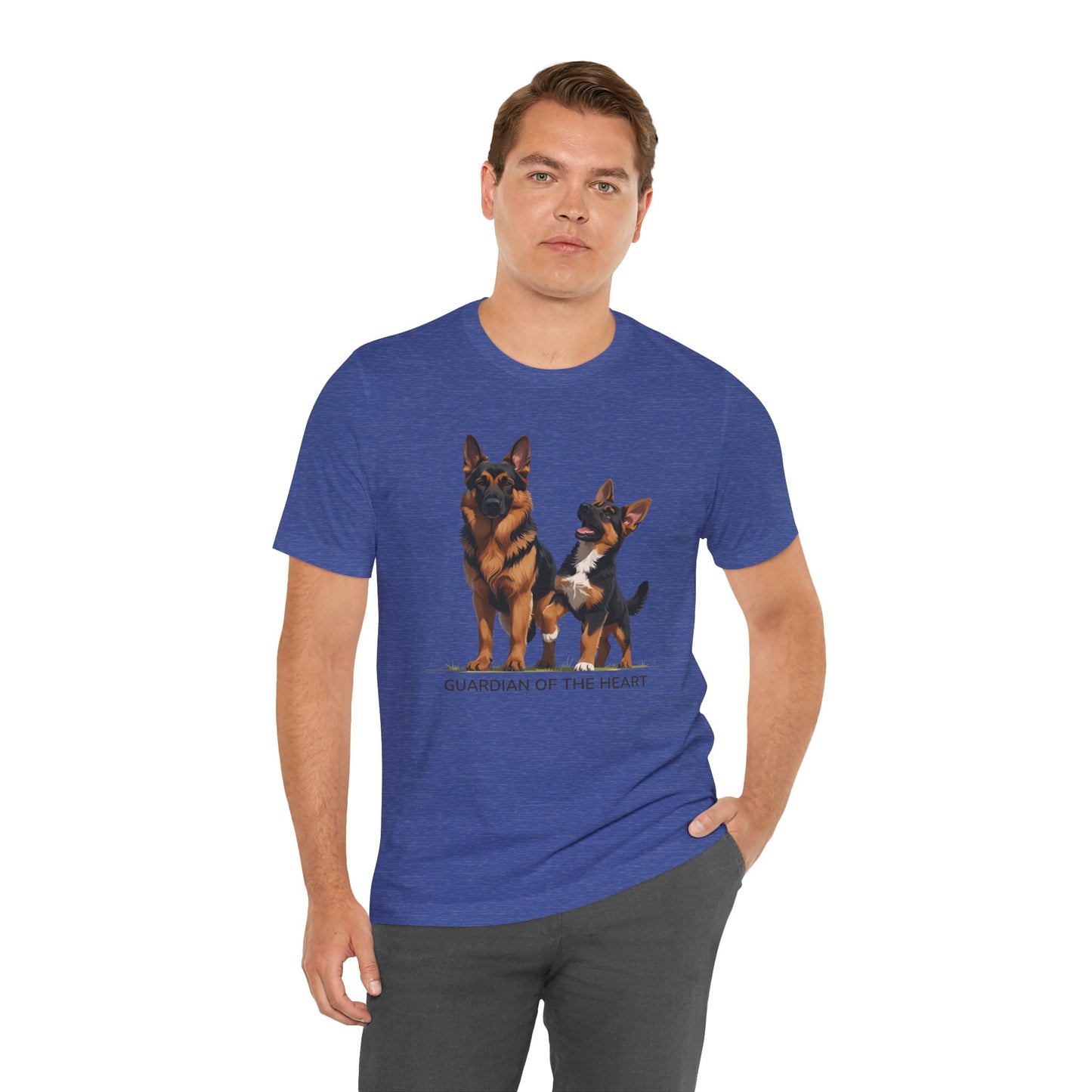 German Shepherd and Puppy Tee - Guardian of the Heart, Gifting for Pet Owners, Cute Graphic Shirt, Perfect for Birthdays, Dog-Themed Apparel