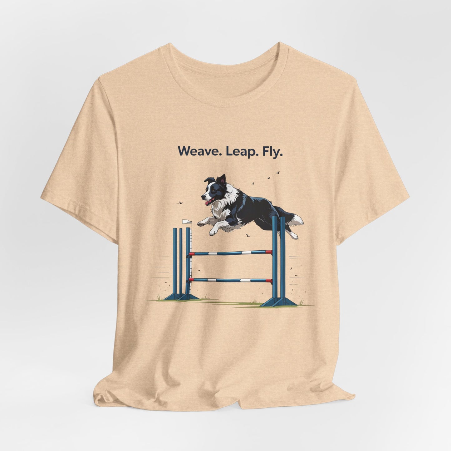 Dog Agility Spirit T-Shirt, Weave Leap Fly Tee, Gifts for Dog Lovers, Pet Enthusiasts, Animal Lovers T-Shirt, Casual Wear, Dog Show Gear
