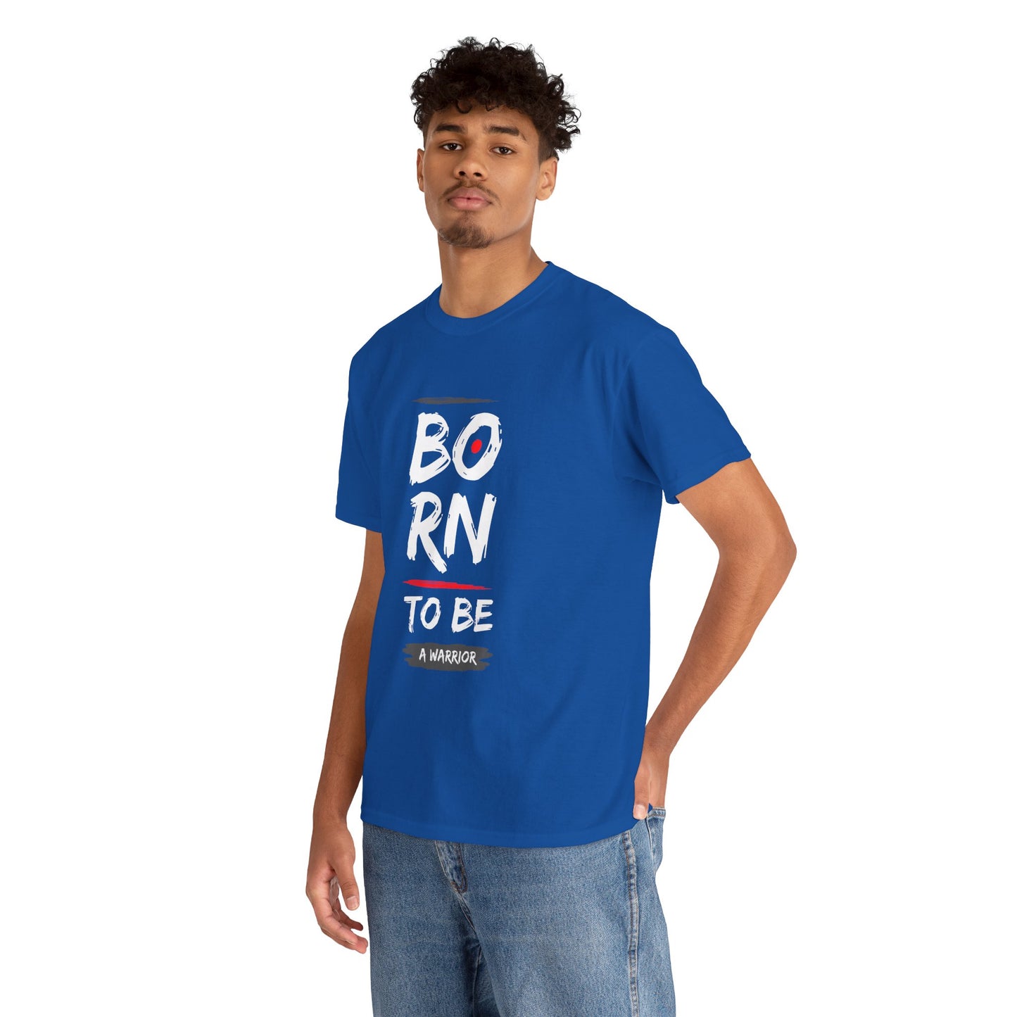 Born to Be a Warrior Unisex Heavy Cotton Tee, Inspirational Shirt for Veterans, Motivational Gift, Fitness Apparel, Casual Wear