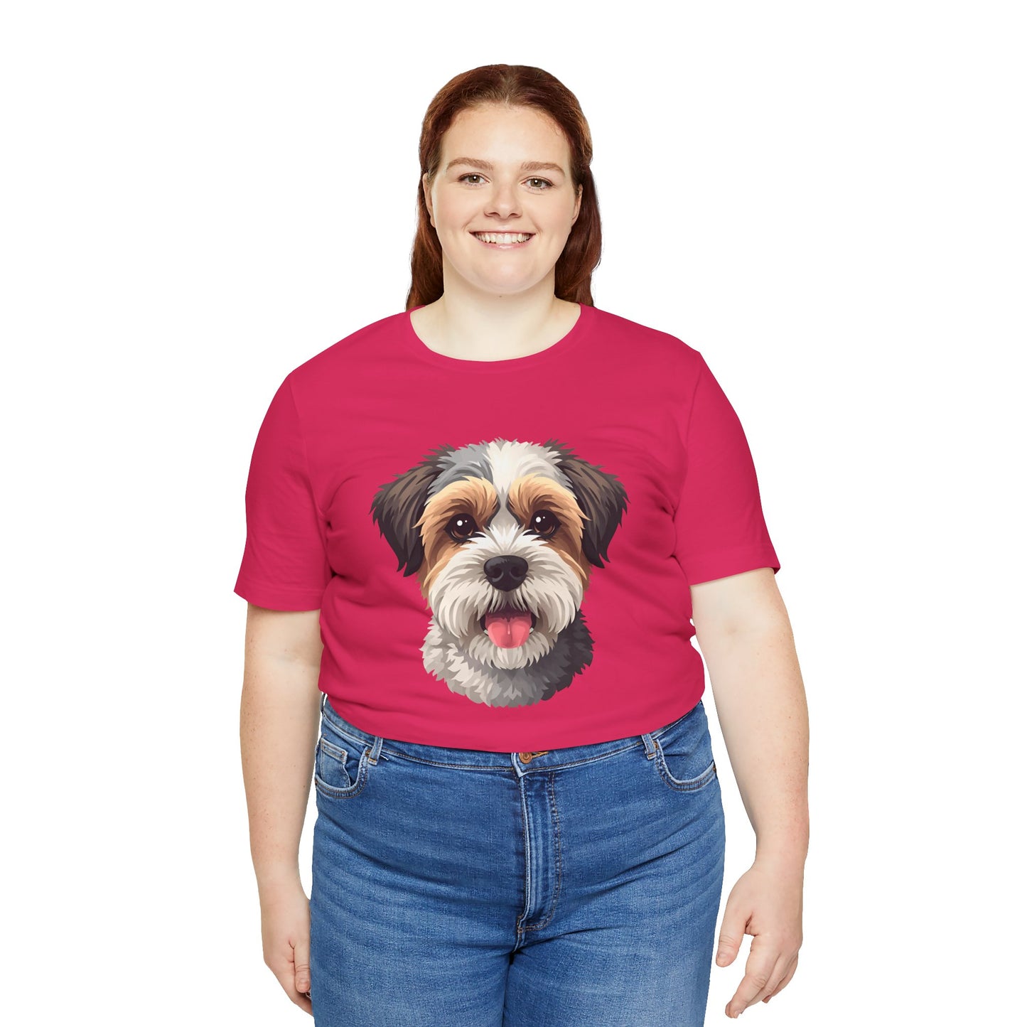 Unisex Dog Lover T-Shirt Featuring a 3D Design of Cute Fluffy Bichon Frise Mix | Gift for Dog Owners