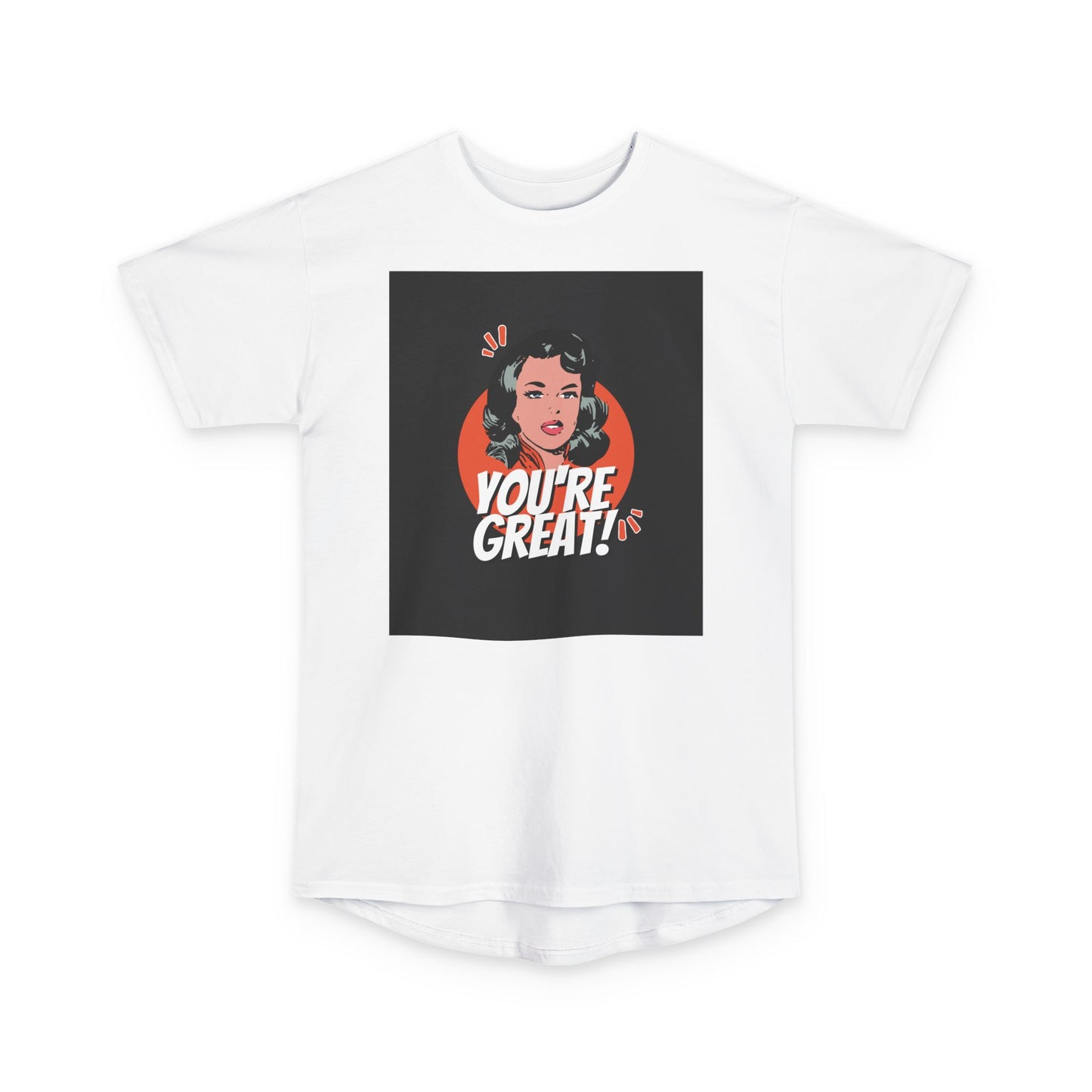 Unisex Long Body Urban Tee - "You're Great!" Graphic Tee, Casual Streetwear, Positive Affirmation Shirt, Gift for Friends, Everyday Style