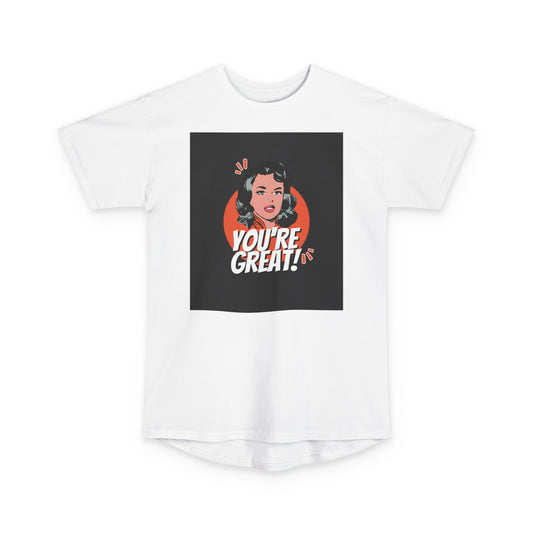 Unisex Long Body Urban Tee - "You're Great!" Graphic Tee, Casual Streetwear, Positive Affirmation Shirt, Gift for Friends, Everyday Style