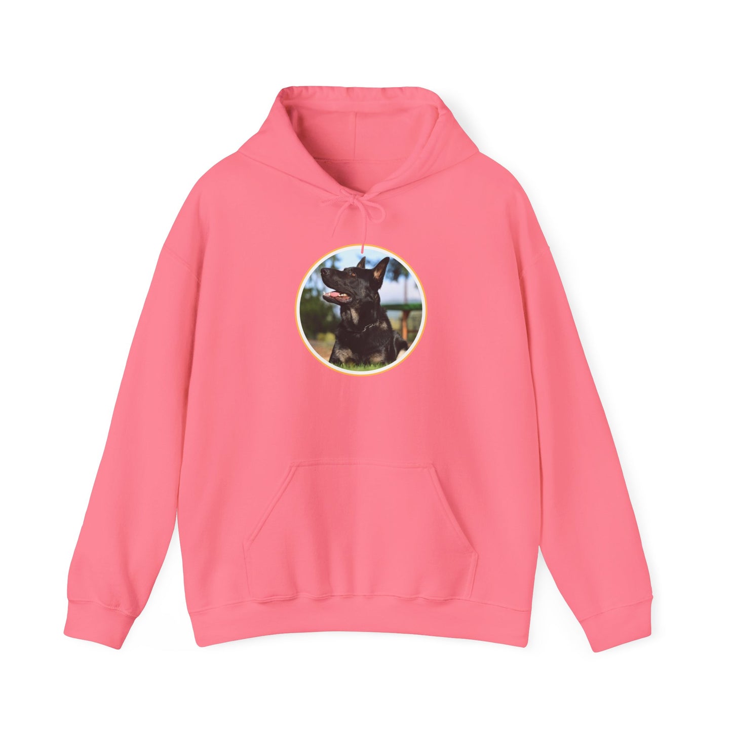 Unisex Dog Lover Hoodie With Bicolor German Shepherd with Intense Expression