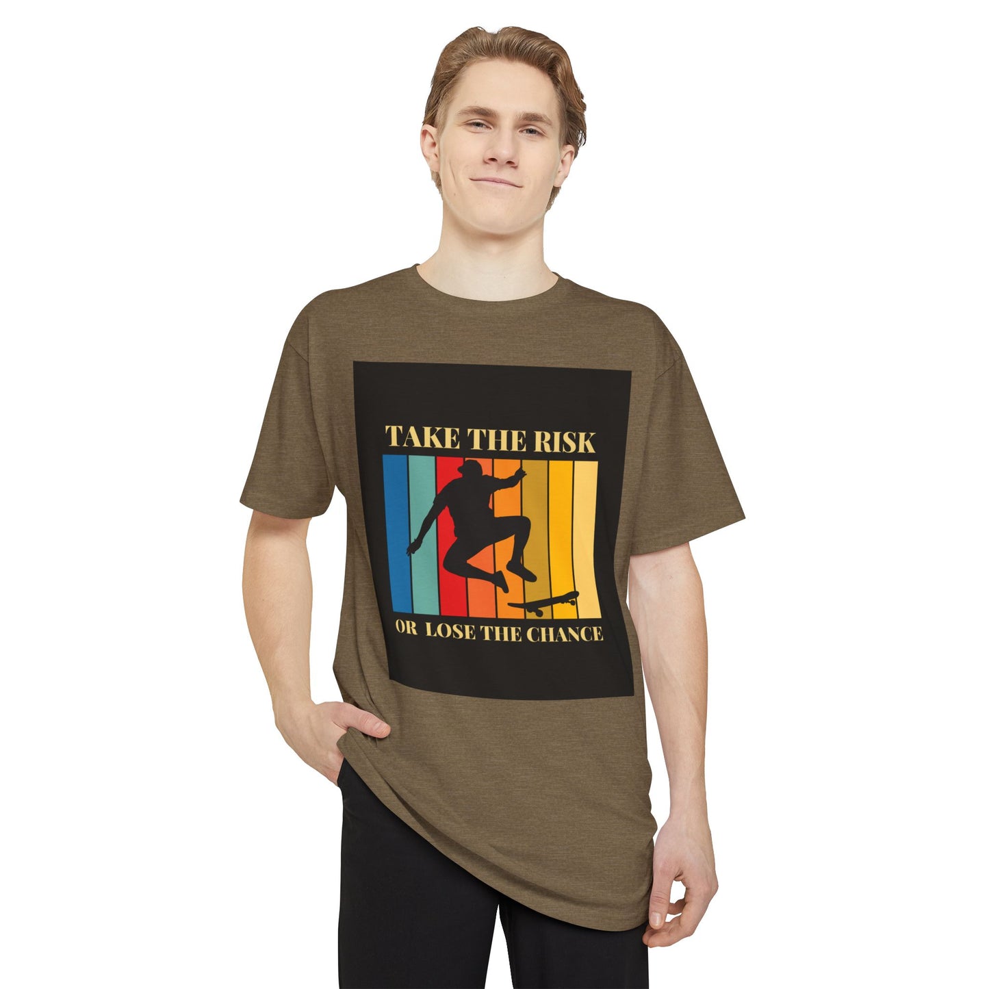 Take the Risk Urban Tee - Inspirational Skate T-Shirt, Street Style Shirt, Unisex Graphic Tee, Gift for Skaters, Casual Everyday Wear