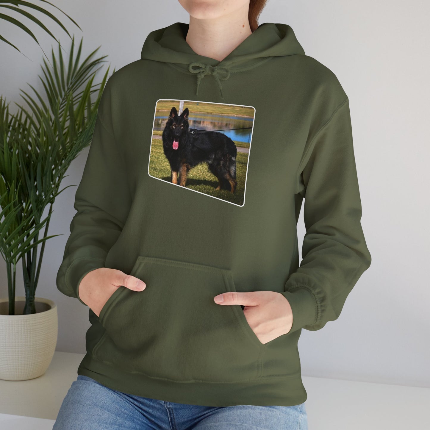 Unisex Dog Lover Hoodie With an Old Fashioned Working Line German Shepherd