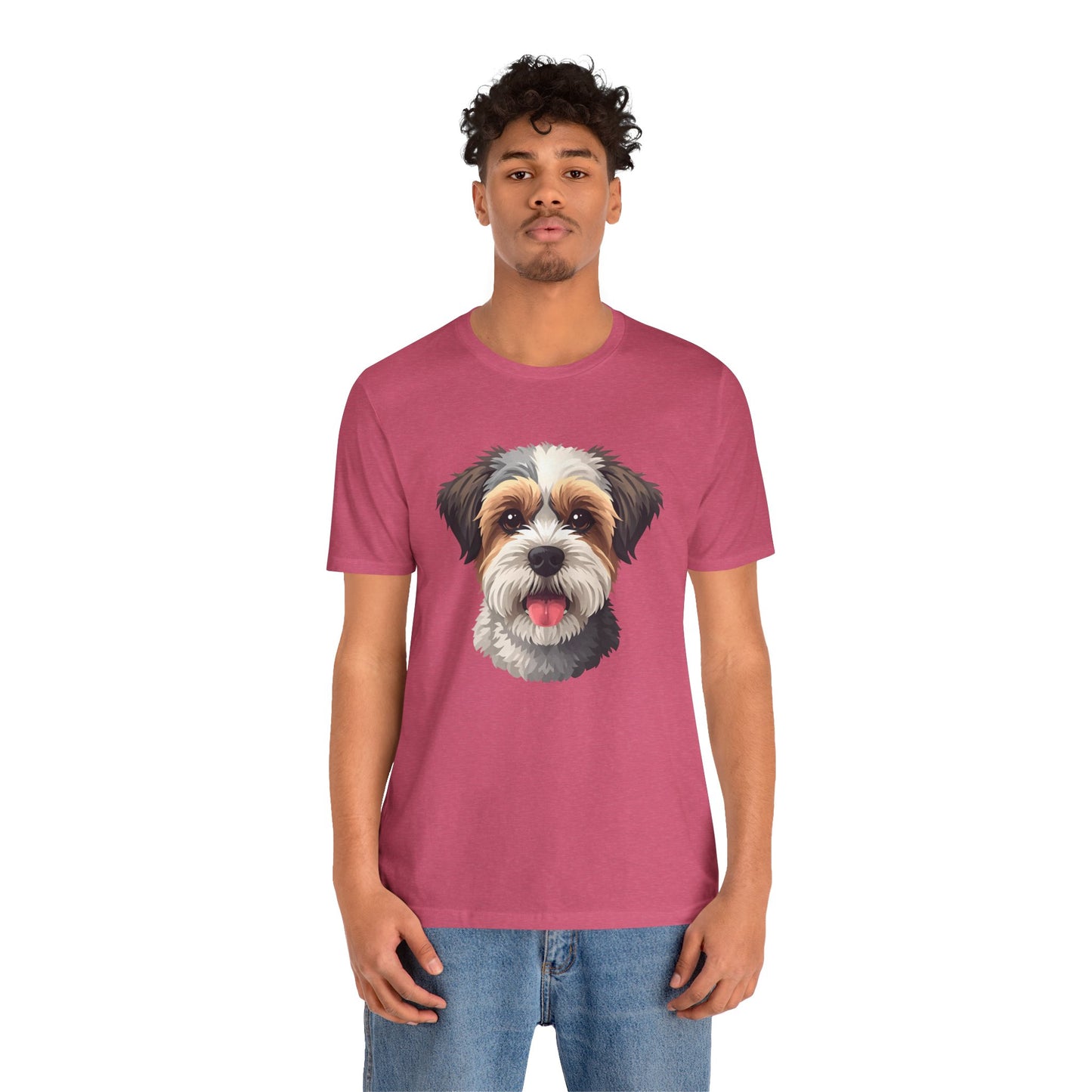 Unisex Dog Lover T-Shirt Featuring a 3D Design of Cute Fluffy Bichon Frise Mix | Gift for Dog Owners