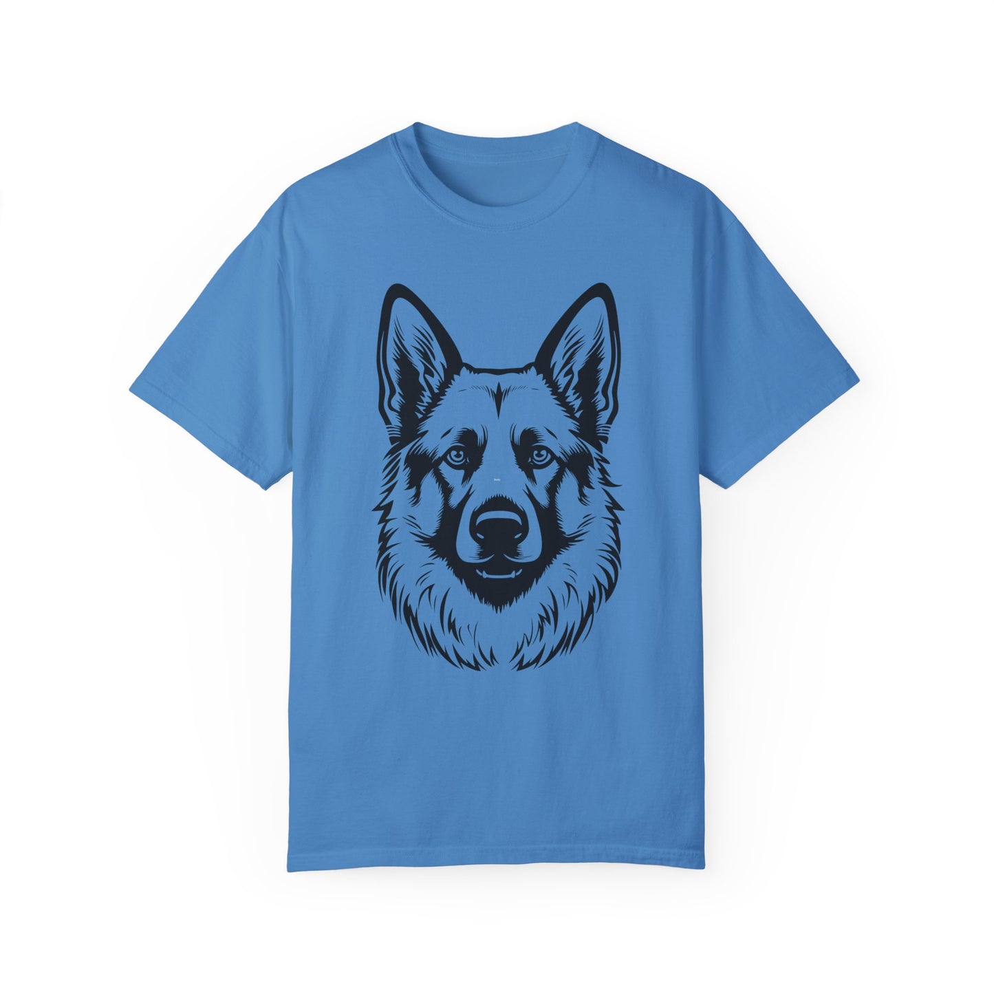Unisex Dog Lover T-Shirt With a Close Up Graphic of Black and Transparent German Shepherd
