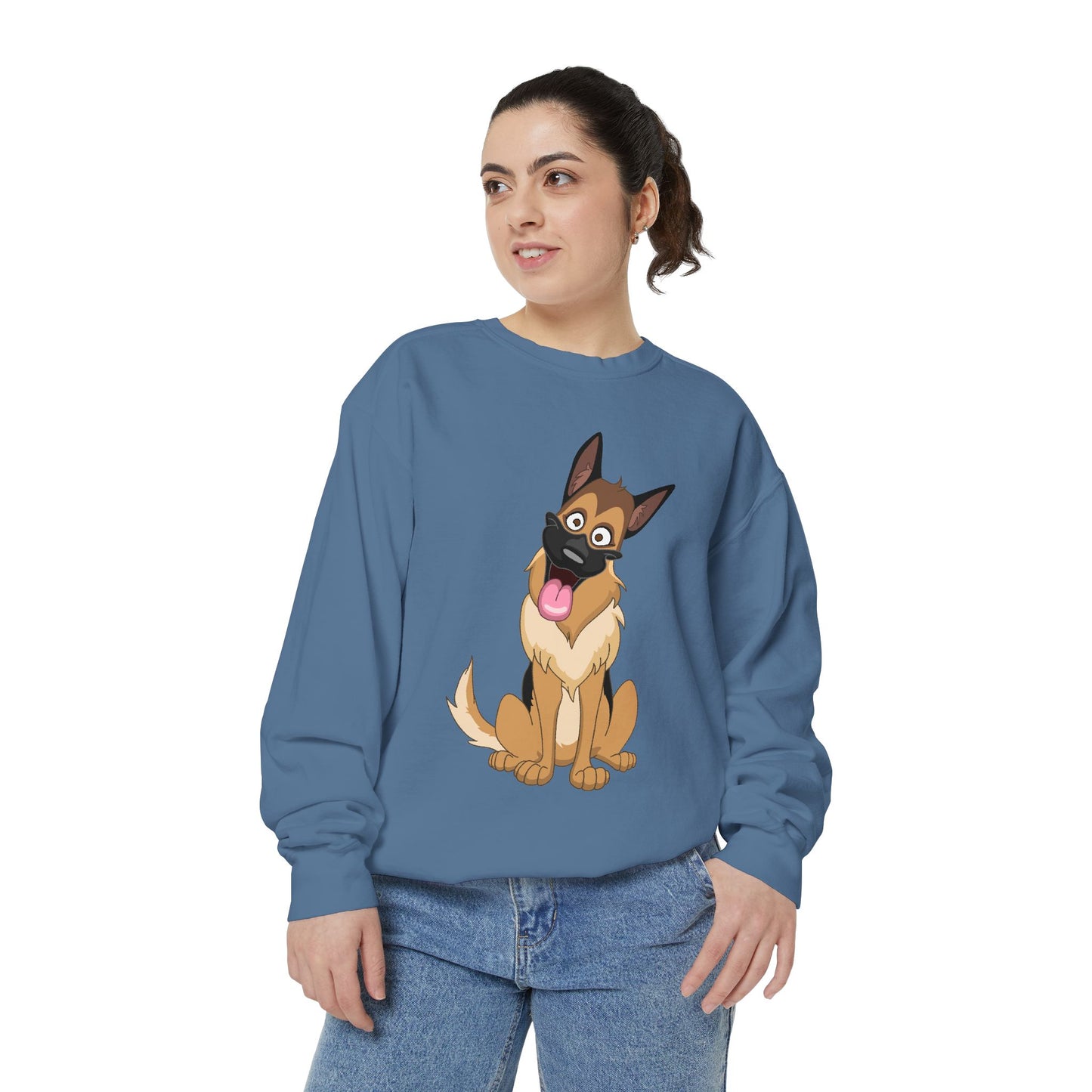 Funny Dog Cartoon Sweatshirt for Pet Lovers - Unisex Garment-Dyed Apparel