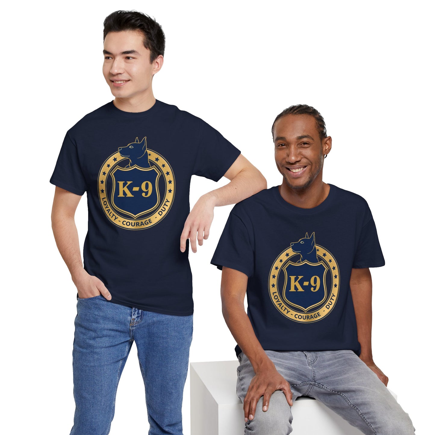 K-9 Police Unisex Heavy Cotton Tee - Loyalty Courage Duty | Dog Lover Gift, Law Enforcement Apparel, Dog Training Shirt